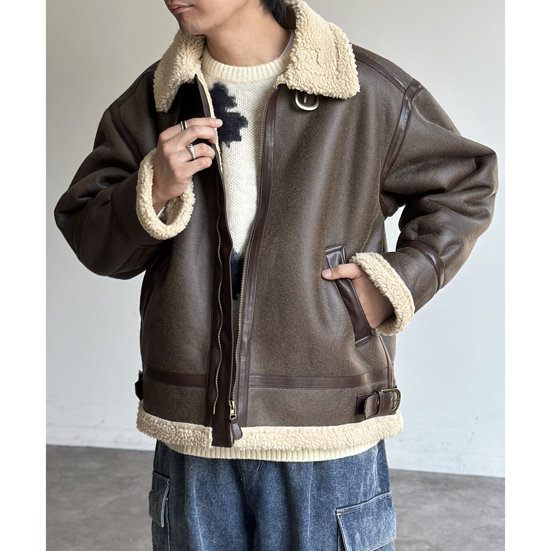ヴィンテージ　ムートンジャケット　B3 B-3フェイクムートンジャケット | ファッション通販サイト NUGU
