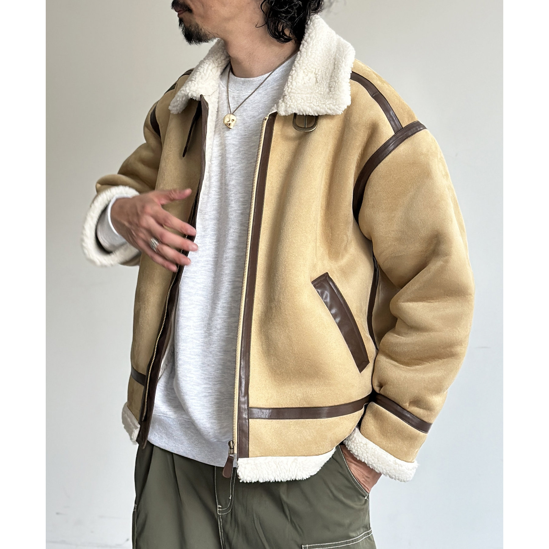B-3フェイクムートンジャケット | ファッション通販サイト NUGU