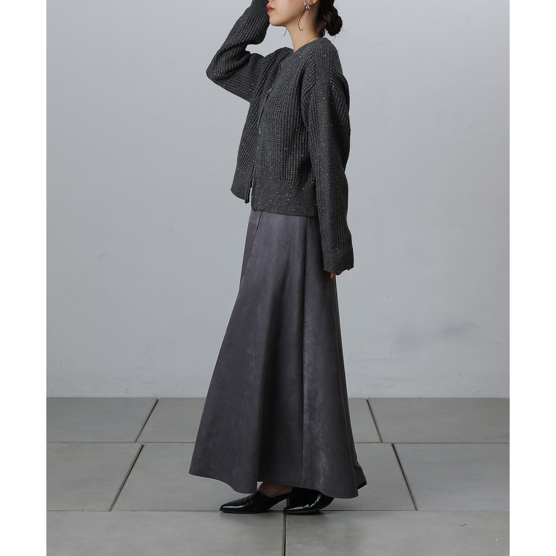 シンセティックスエードアシメスカート | ファッション通販サイト NUGU
