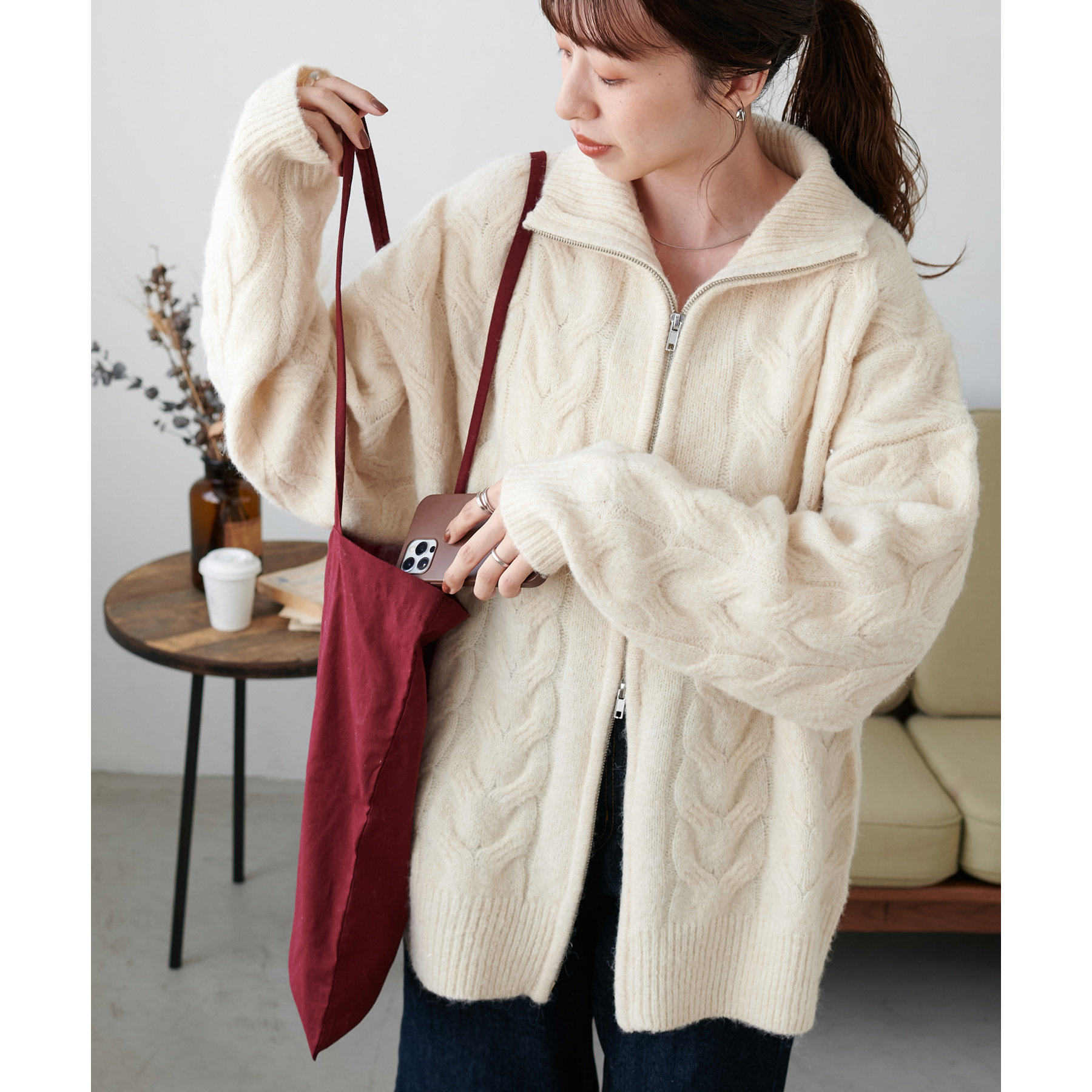 yasuchan14__監修】ケーブルWジップニット《WEB限定》 | ファッション