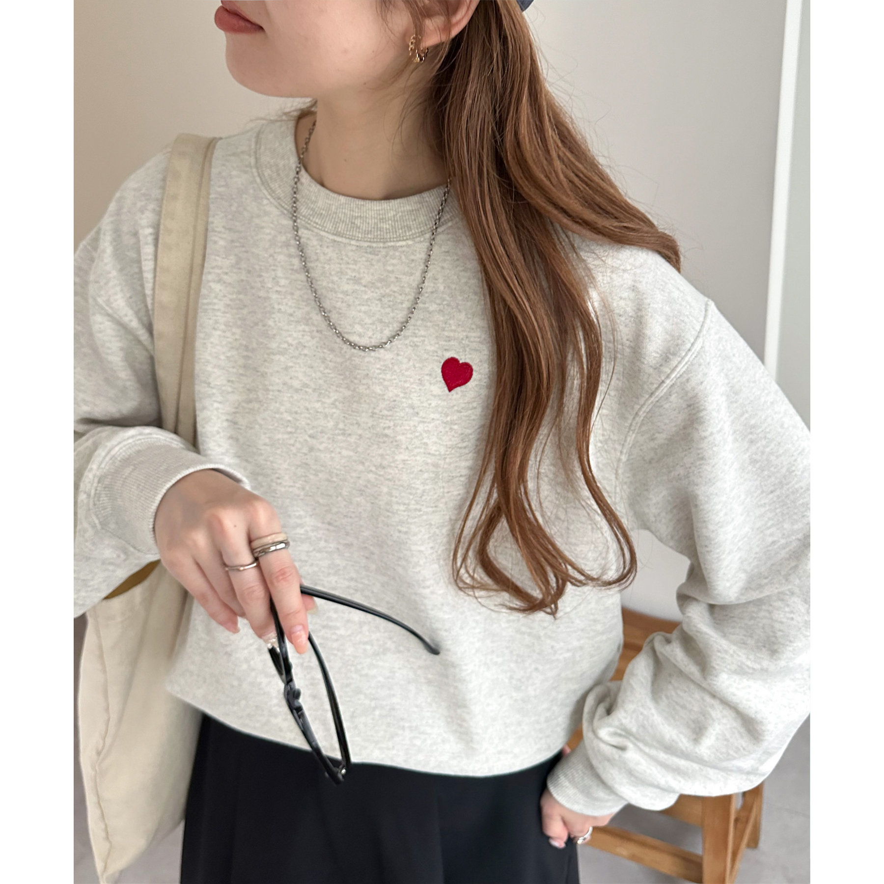 WEB限定/新色追加】ハート刺繍スウェット | ファッション通販