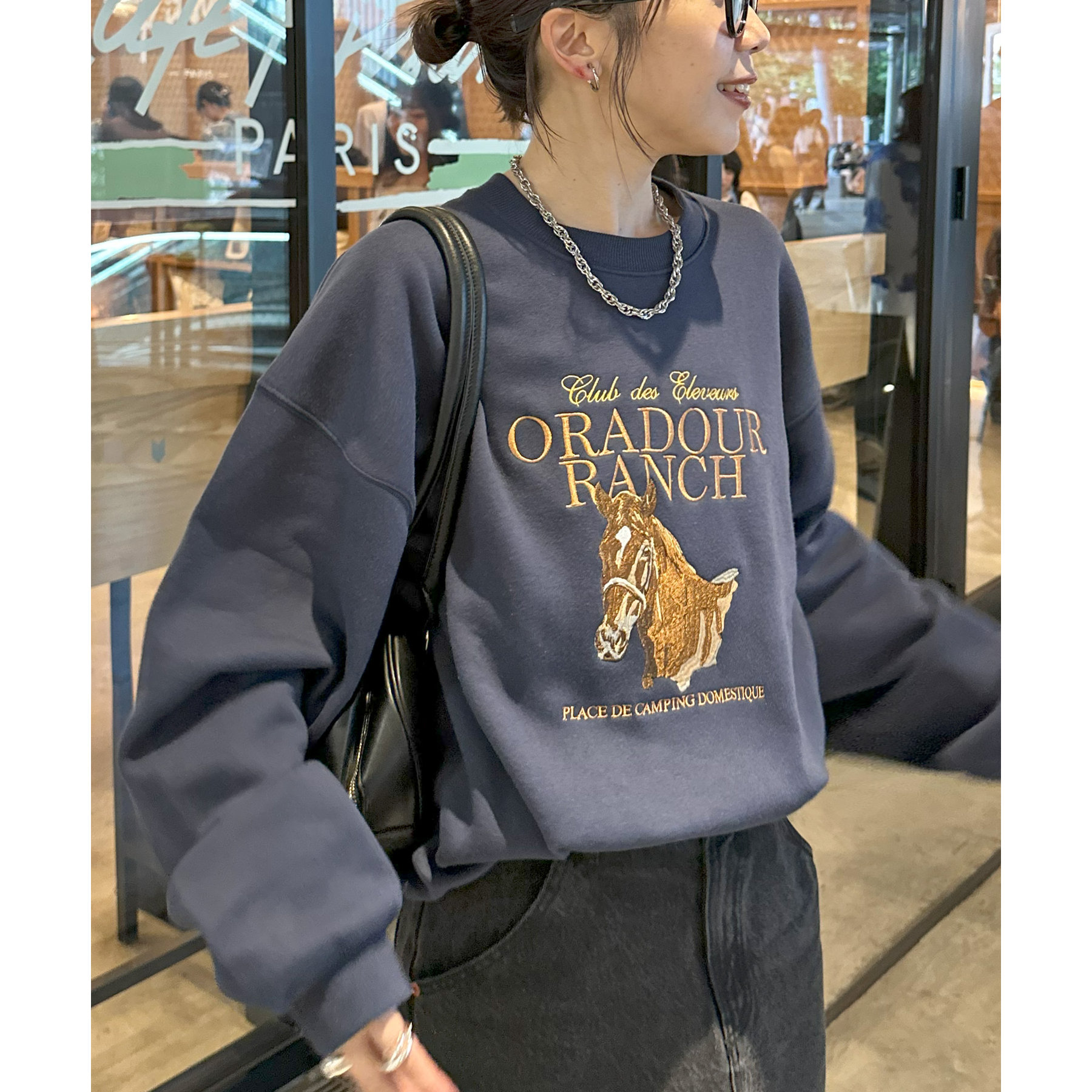 Rachelさん着用 Gadid anoniem jayce スウェット ユニセックス】CHEVAL刺繍スウェット | ファッション通販サイト NUGU