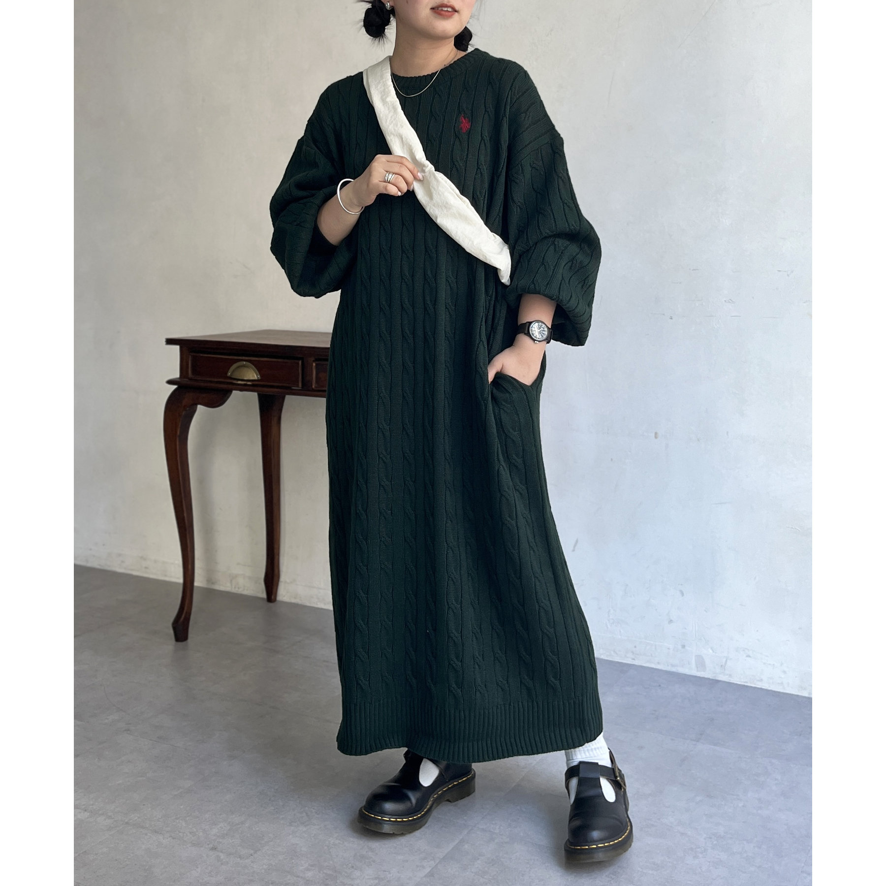 U.S. POLO ASSN.】ケーブルニットワンピース | ファッション通販