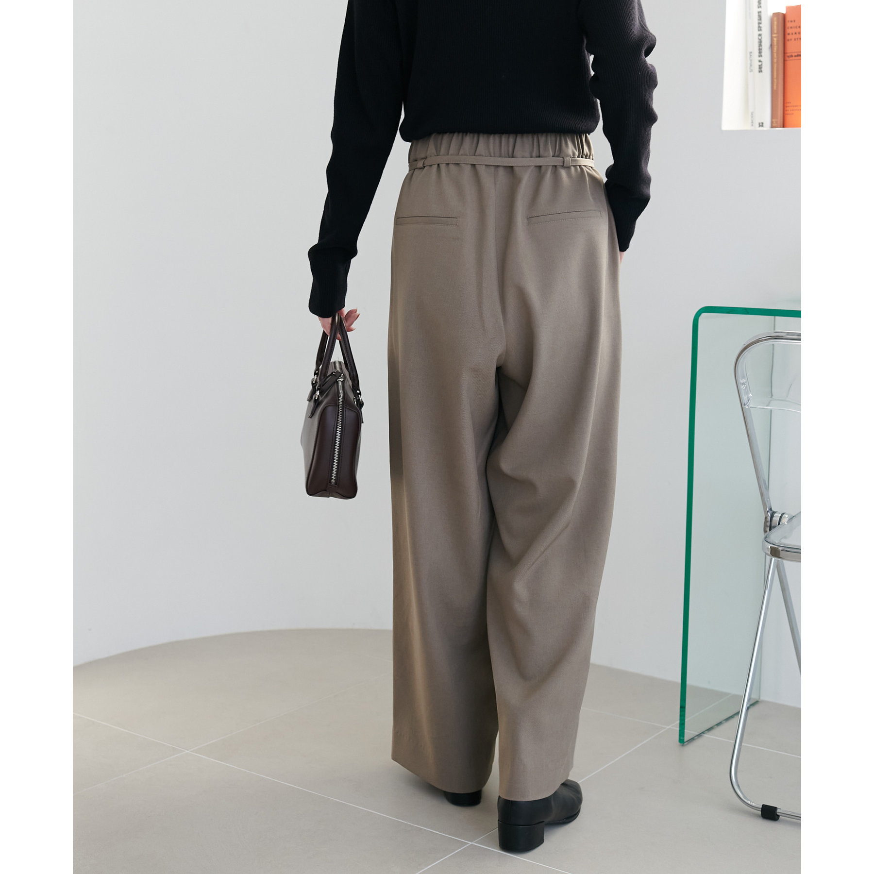 ベルト付タックワイドパンツ | ファッション通販サイト NUGU