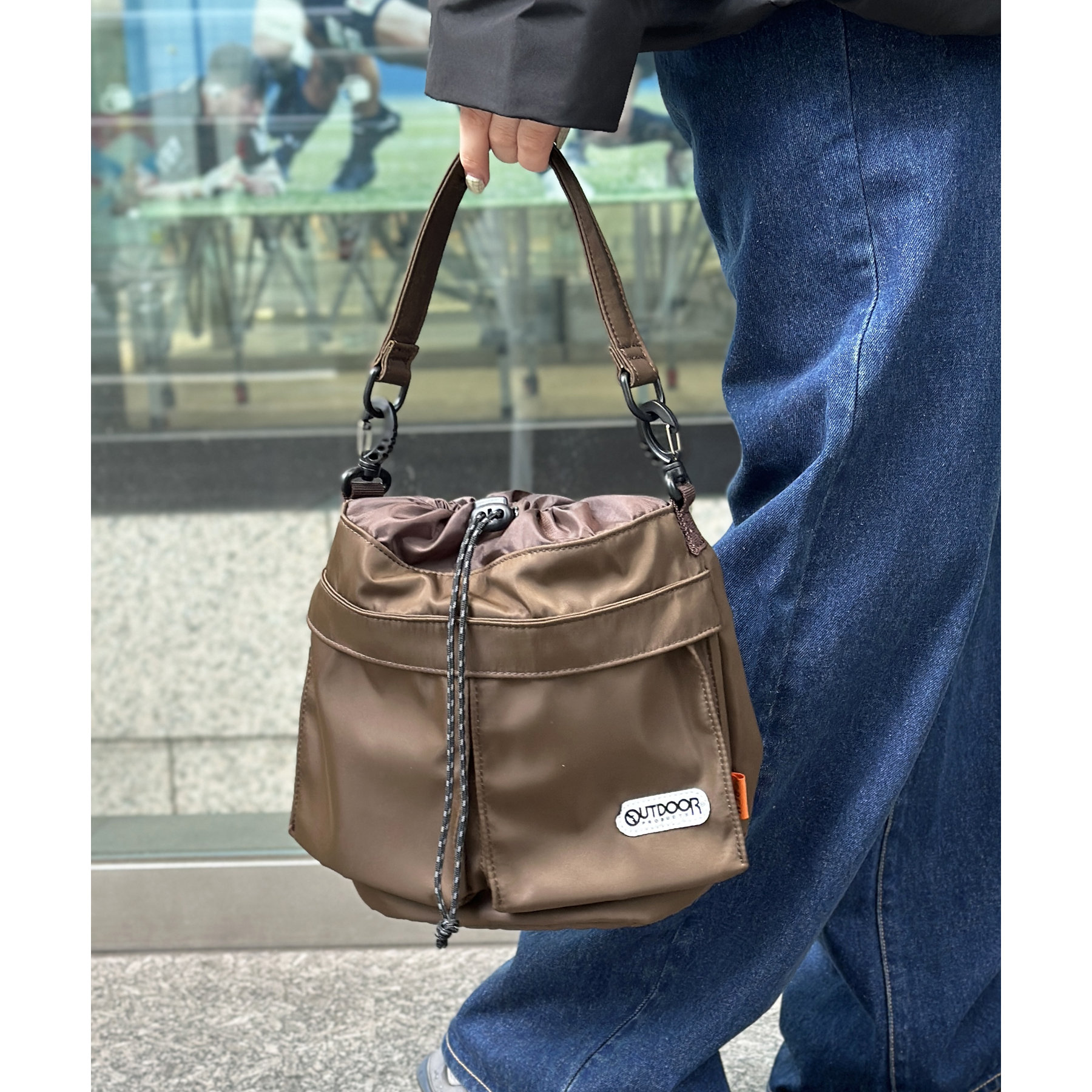 値下げ　未使用　エヌハリ　outdoor 巾着バック OUTDOOR PRODUCTS】巾着ショルダー | ファッション通販サイト NUGU