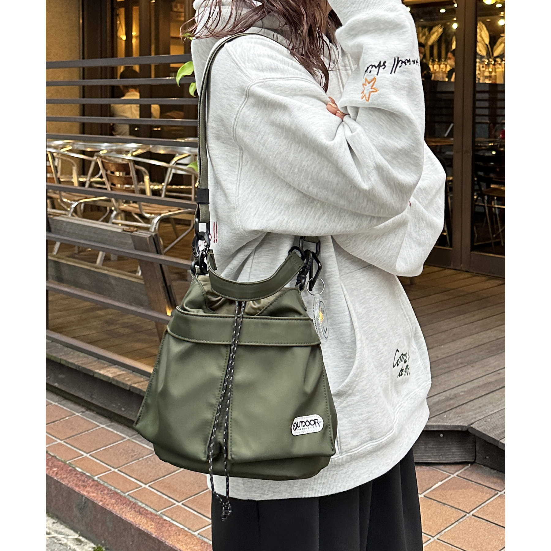 FRAY I.D - ⭐️新品 FRAY I.D×OUTDOOR カーキ キルティングショルダー巾着 OUTDOOR PRODUCTS】巾着ショルダー | ファッション通販サイト NUGU