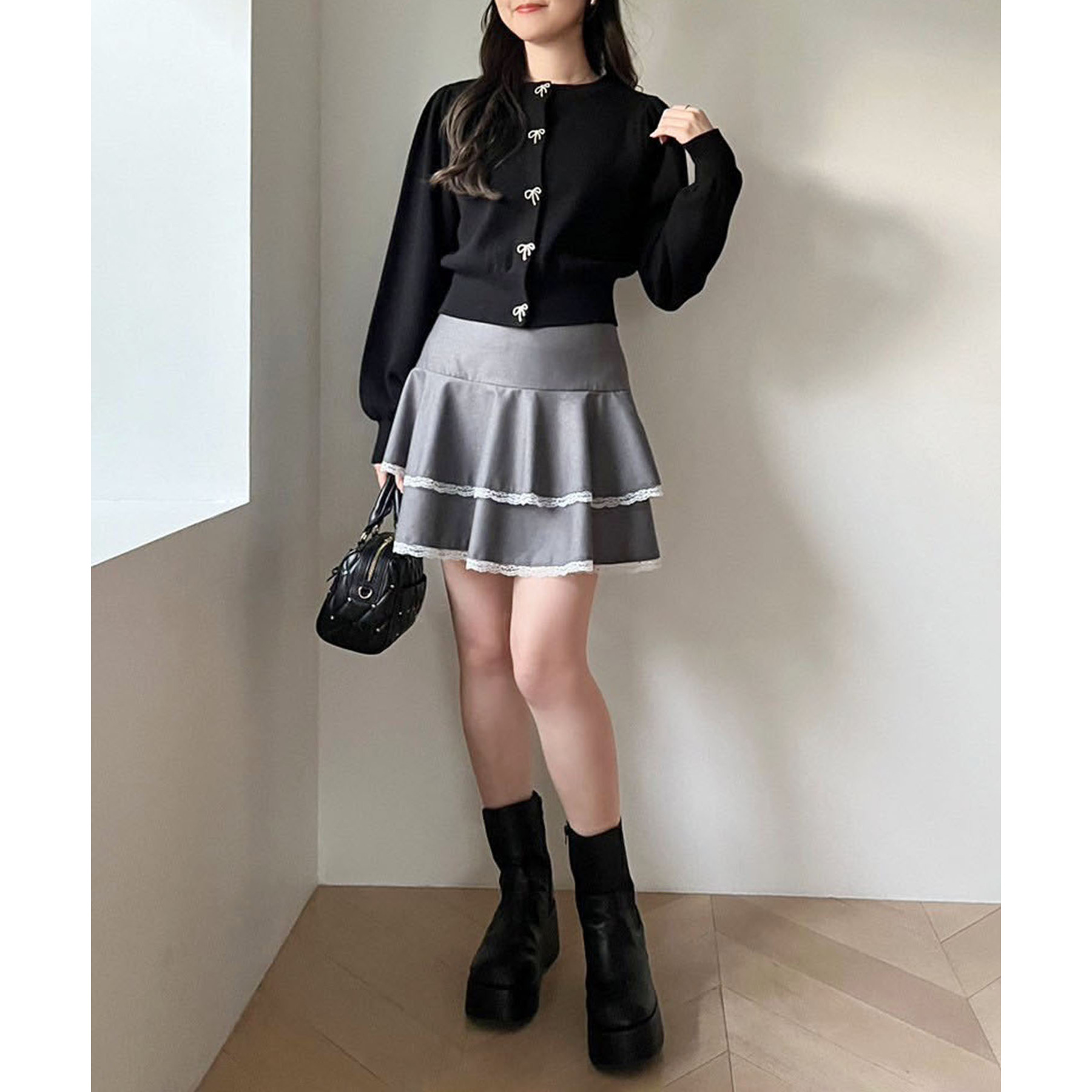 裾レースティアードミニスカート | ファッション通販サイト NUGU