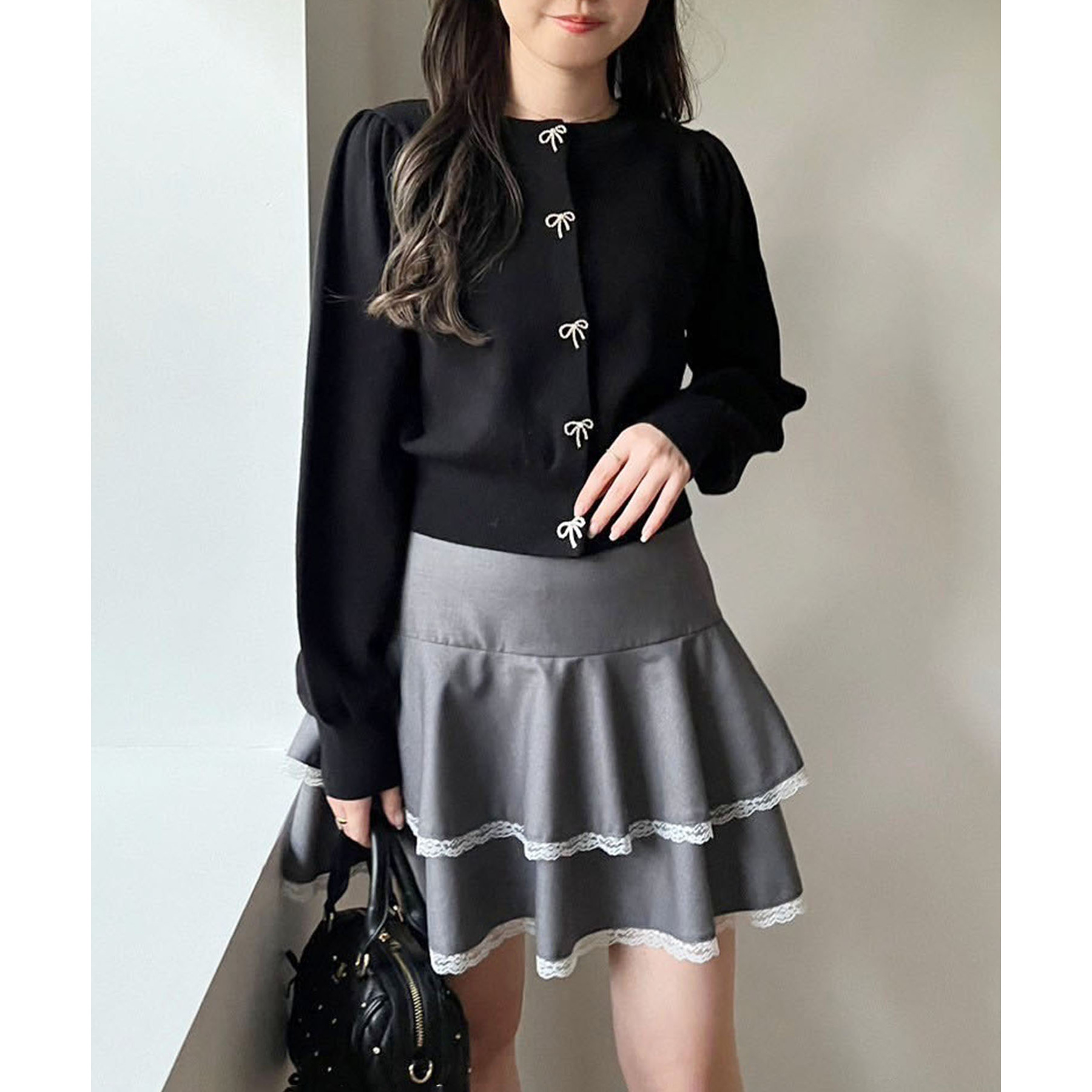 美品　andwang グレー　ラメ　ミニスカート　タイトスカート sk015b-01_1.jpg