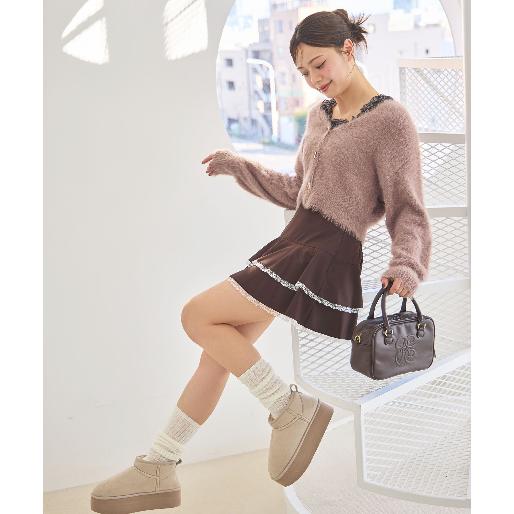 裾レースティアードミニスカート | ファッション通販サイト NUGU
