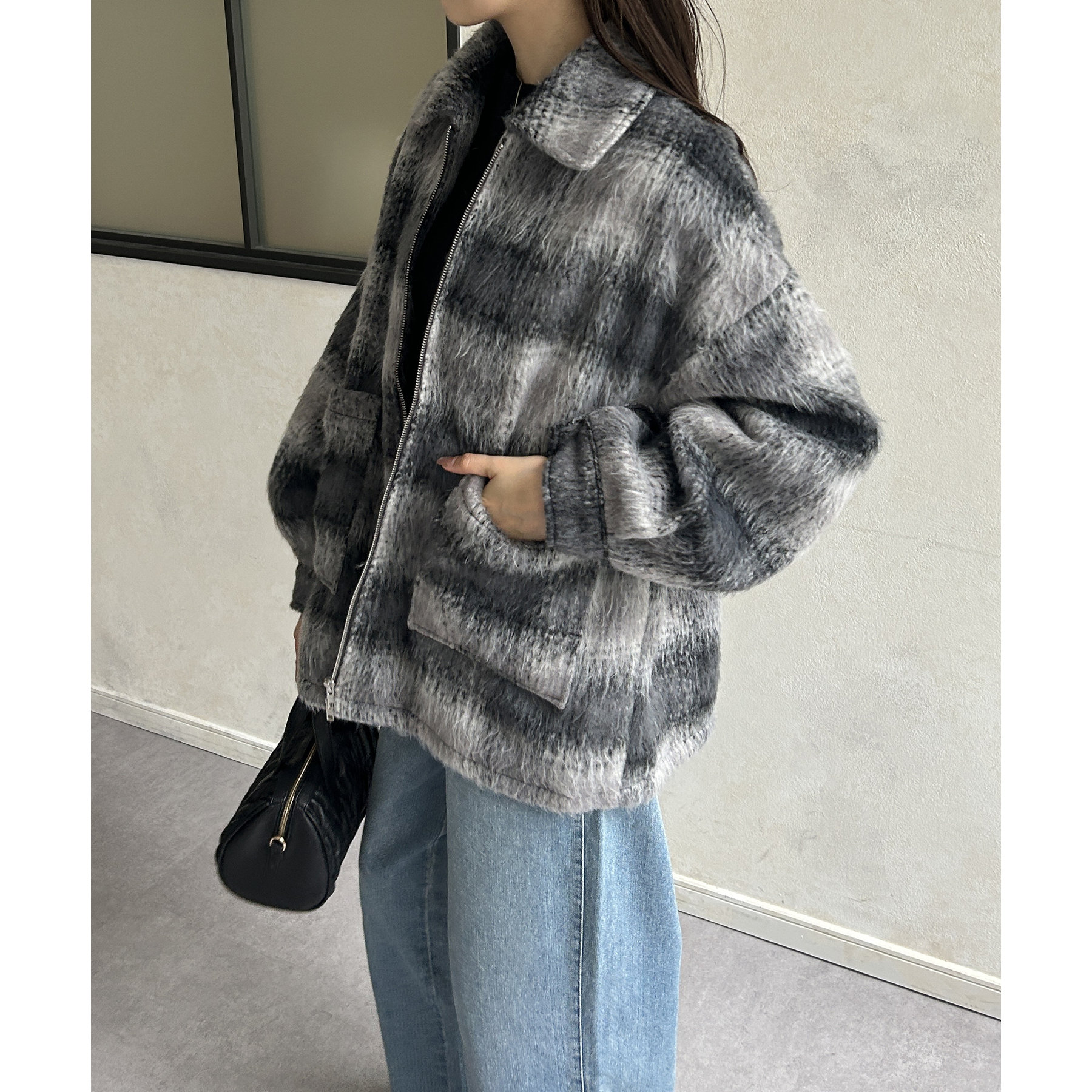 シャギーダブルジップミドルブルゾン | ファッション通販サイト NUGU