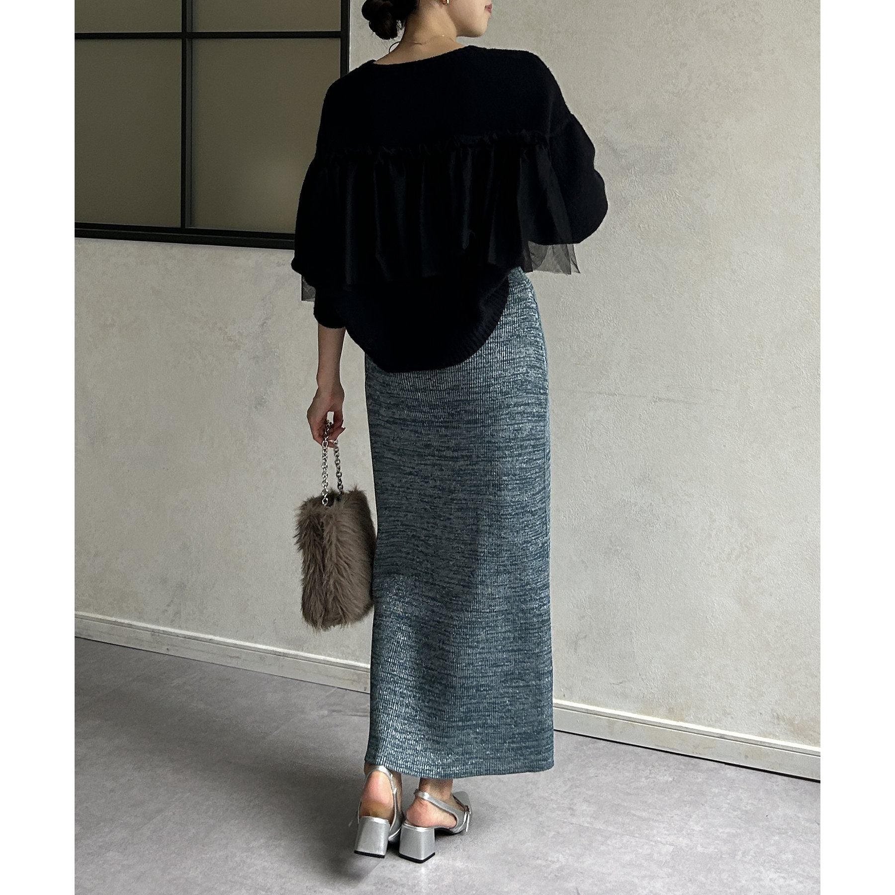 【美品】LOUIS VUITTON リブニットフレアスカート まとめ買い対象商品☆ リブニット裾フレアスカート レディース