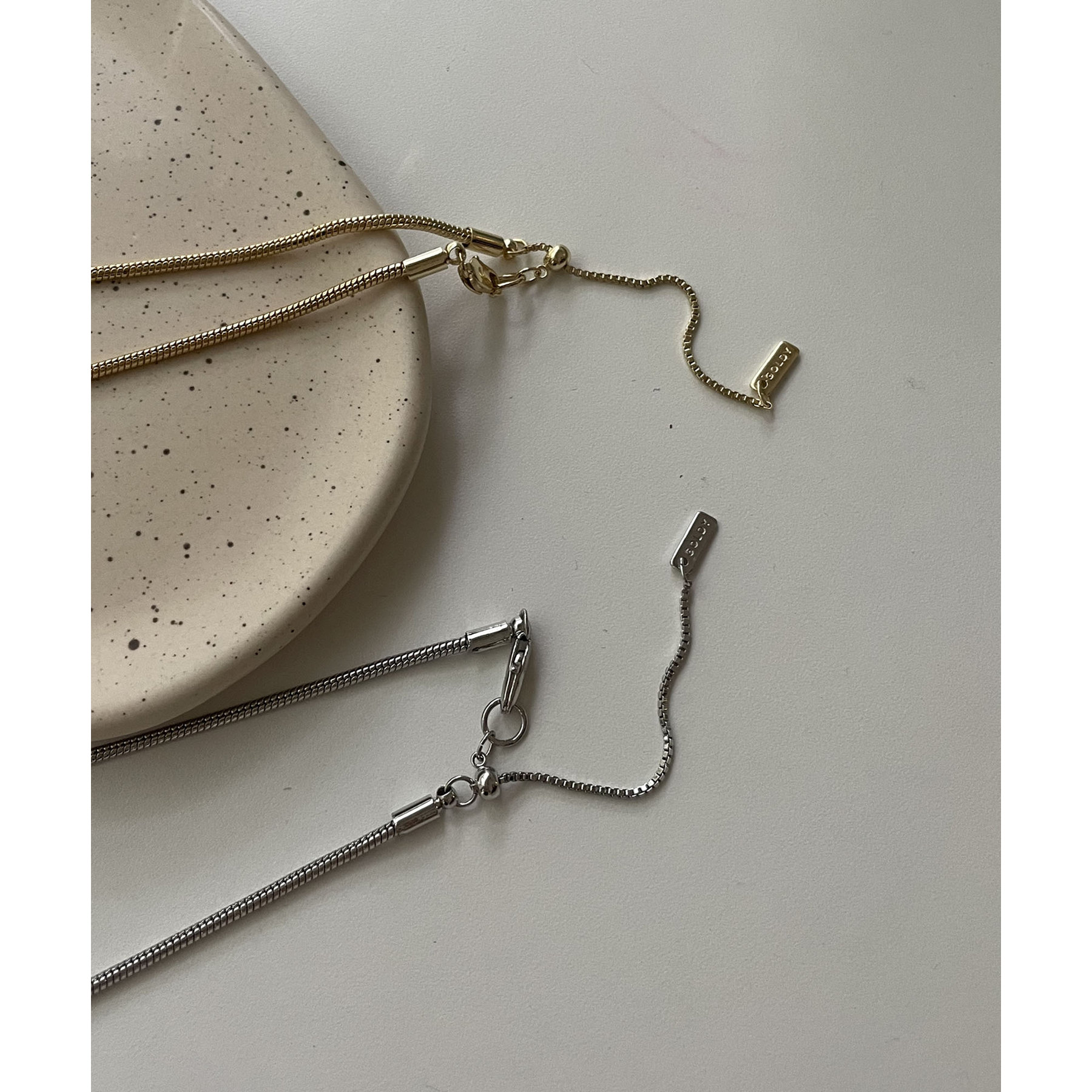 スネークマイユネックレス mi-long EFFLEURE ゴールド meian/メイアン/別注/GOLD S-SCREW CHAIN NECKLACE/ゴールド