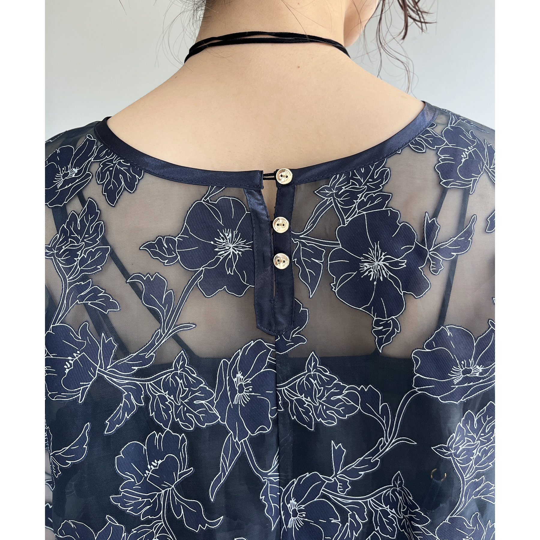 DINT オーガンジーフラワーワンピース CPCM ワンピース オーガンジーフラワーワンピース : ZOZOTOWN