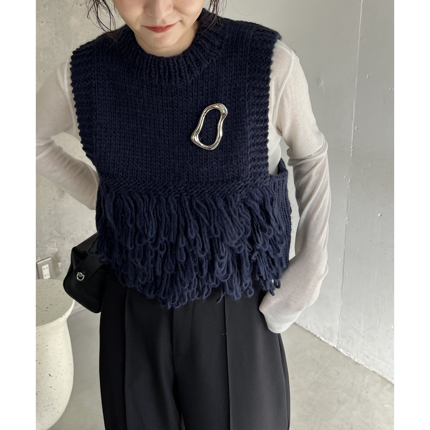 イエナラブークル　メランジハンドニットベスト YENN＞ループハンドニットベスト | ファッション通販サイト NUGU