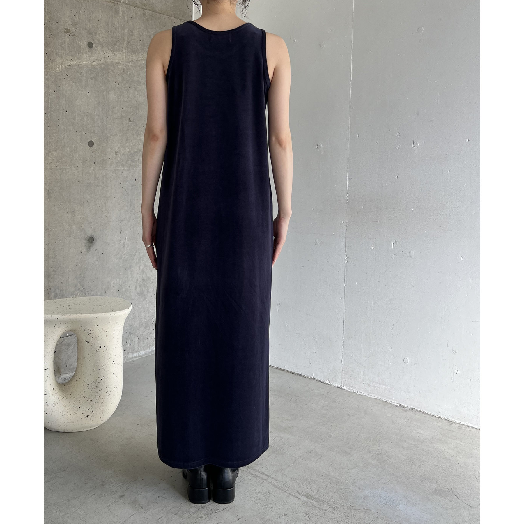 梨地ダンボールレイヤードワンピース　ネイビー ル フィル LE PHIL 12月中旬－1月中旬 入荷予定 《LE PHIL》梨地