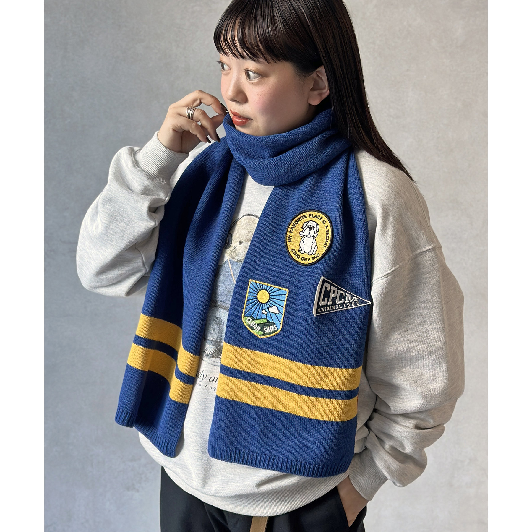 【新品・送料無料】VAN JACKET　ワッペン付き　スクールマフラー VAN STORE