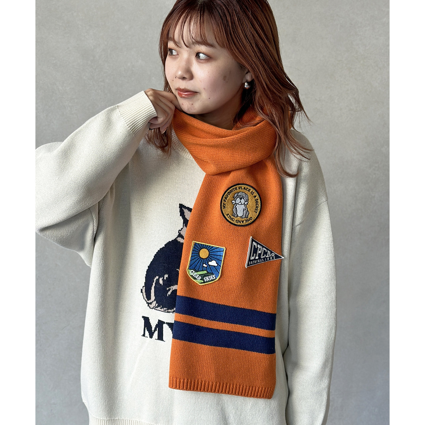 【新品・送料無料】VAN JACKET　ワッペン付き　スクールマフラー VAN STORE
