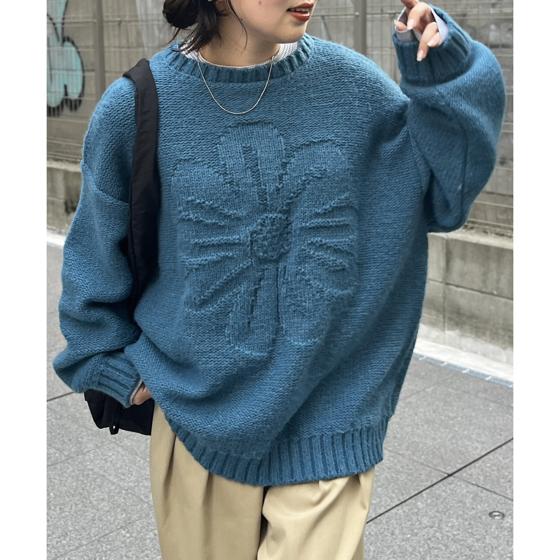 同色花柄ジャガードニット | ファッション通販サイト NUGU
