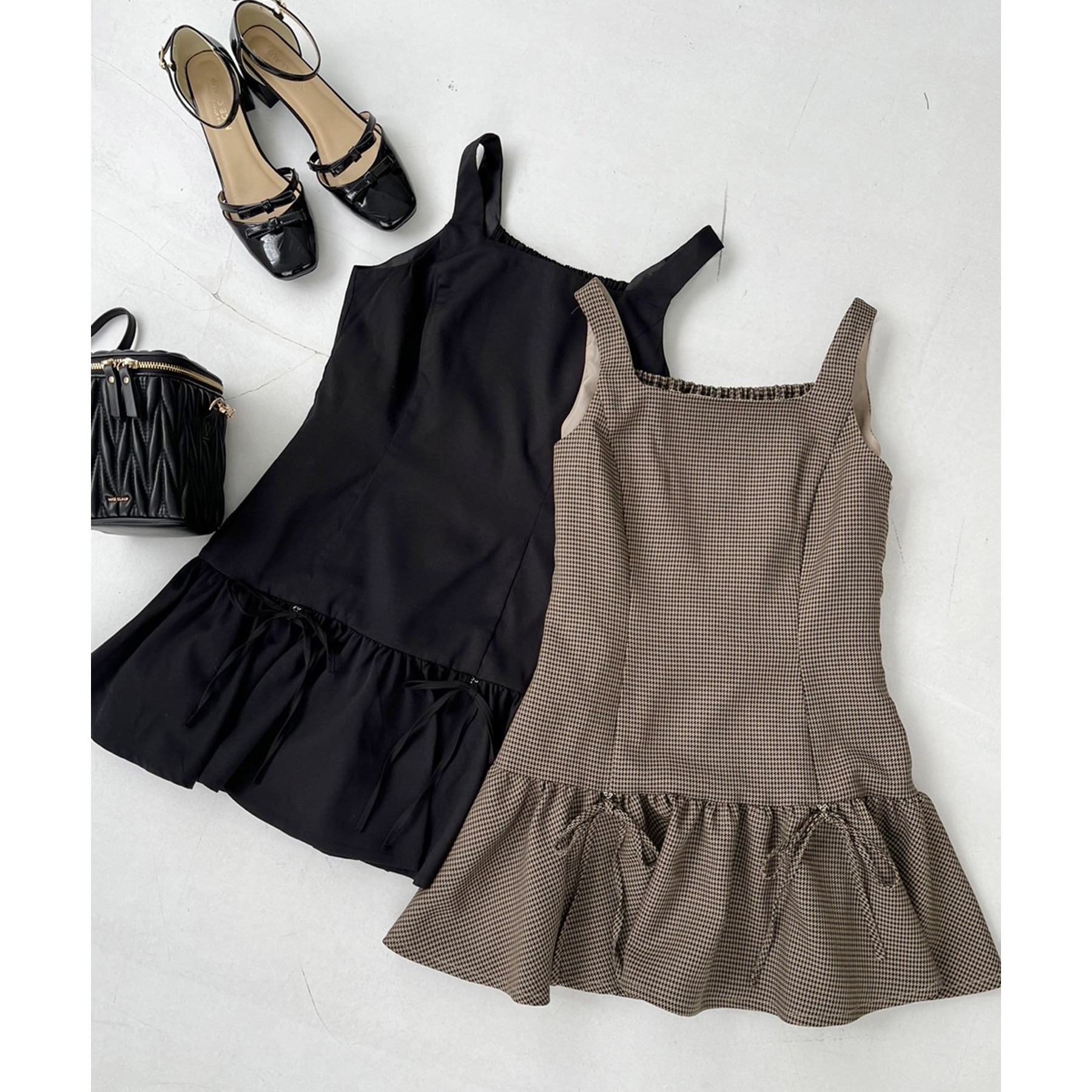 リボン取り外し可能/ミニジャンパースカート | ファッション通販