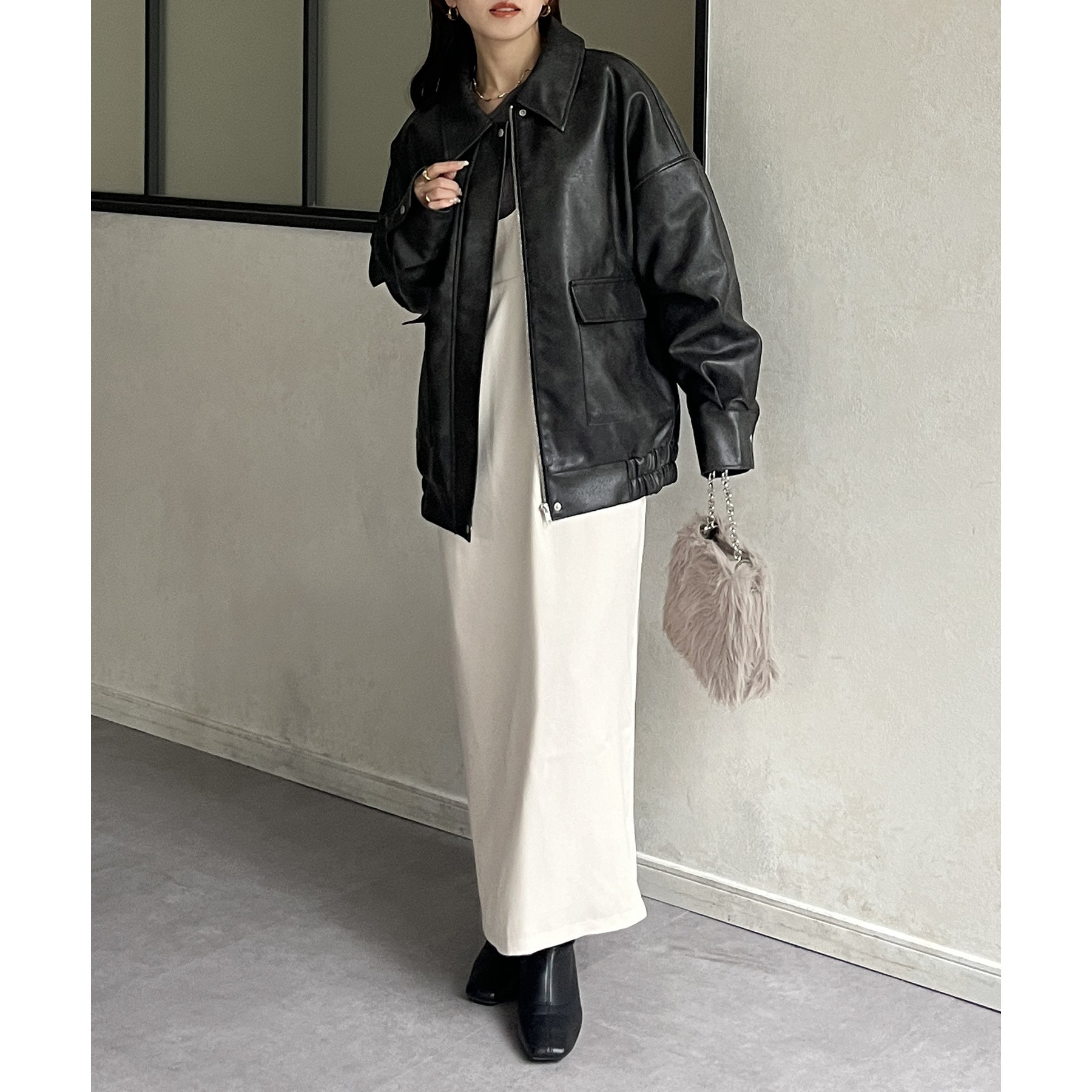 SNIDEL レザーステンカラージャケット SNIDEL レザーステンカラージャケット