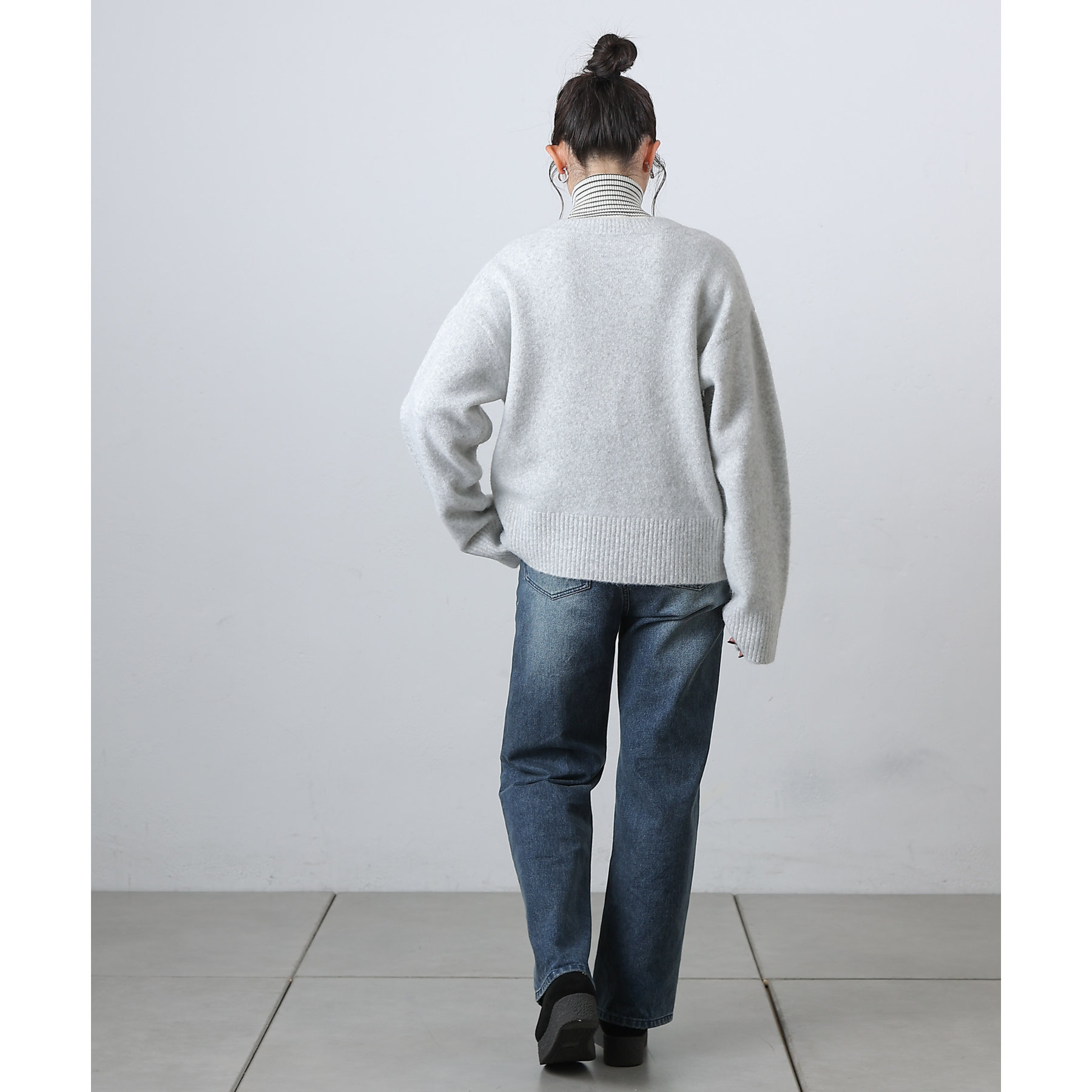 微起毛キーネックニットプルオーバー | ファッション通販サイト NUGU
