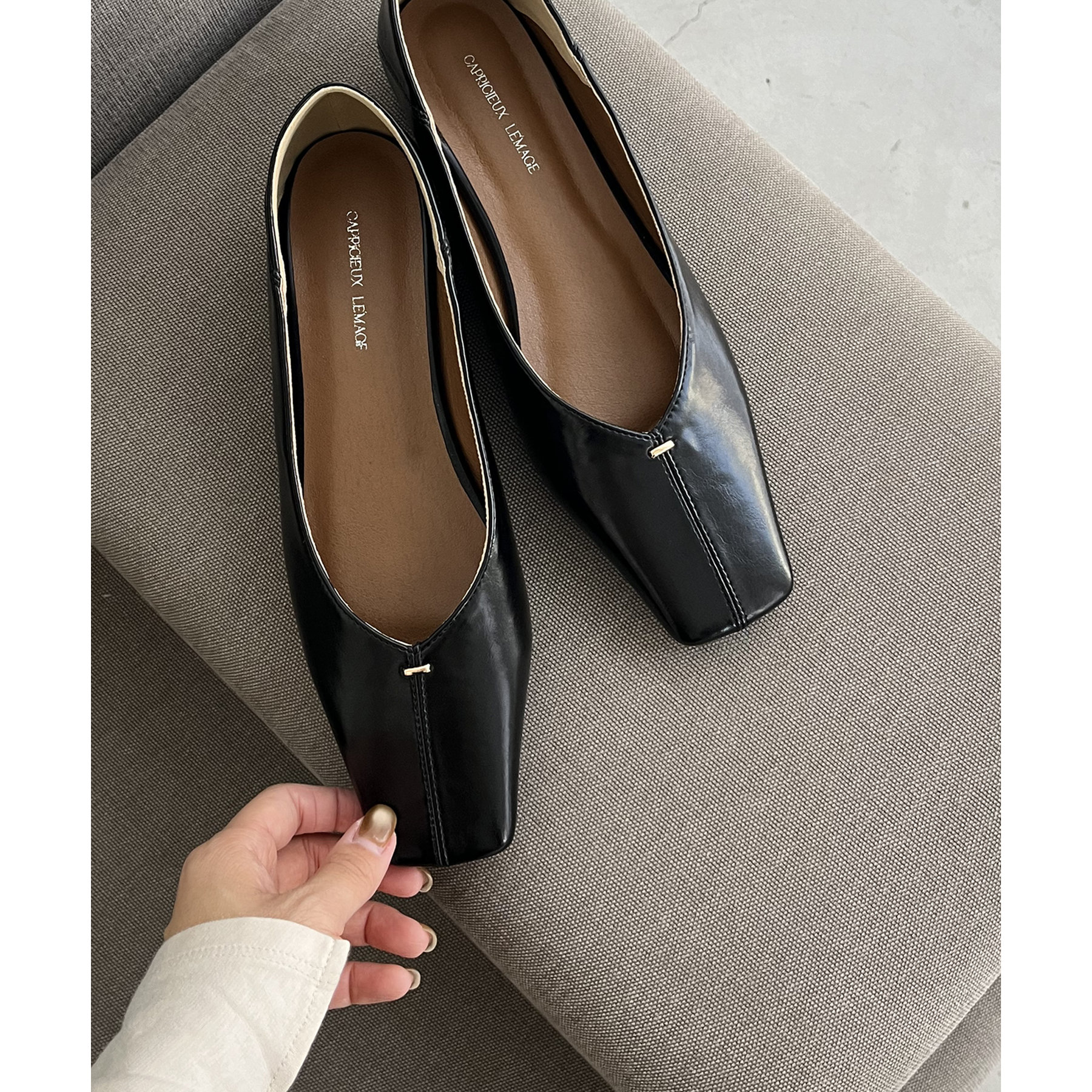 スクエアステッチフラットシューズ スクエアステッチフラットシューズ | ファッション通販サイト NUGU