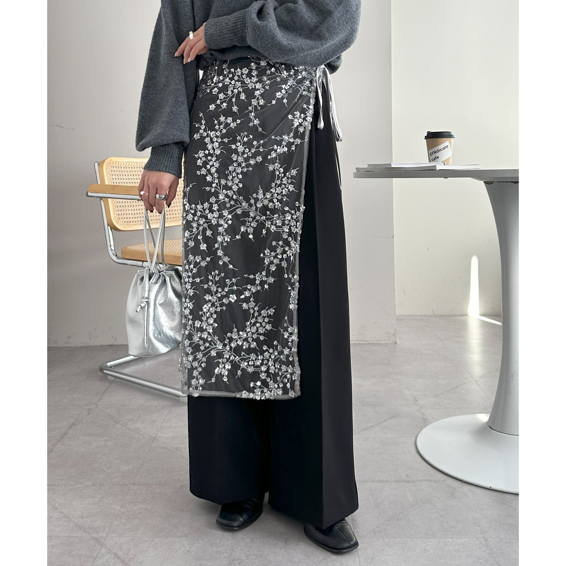 LOUNGEDRESS スパンコールスリットスカート org.jpg