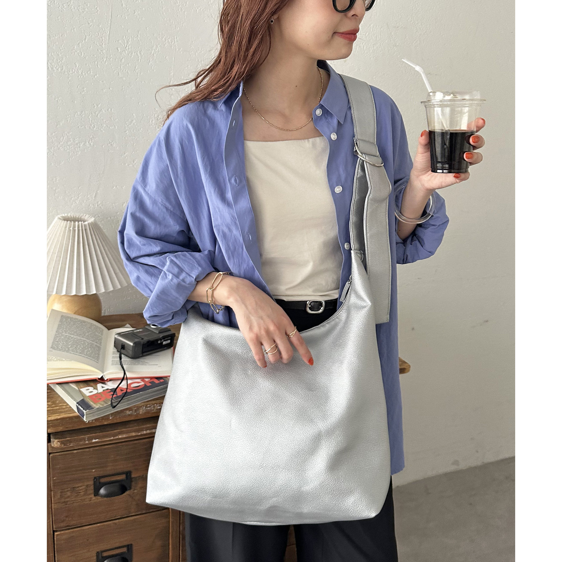 A4サイズ収納可◎】ソフトラウンドワンショルダーバッグ