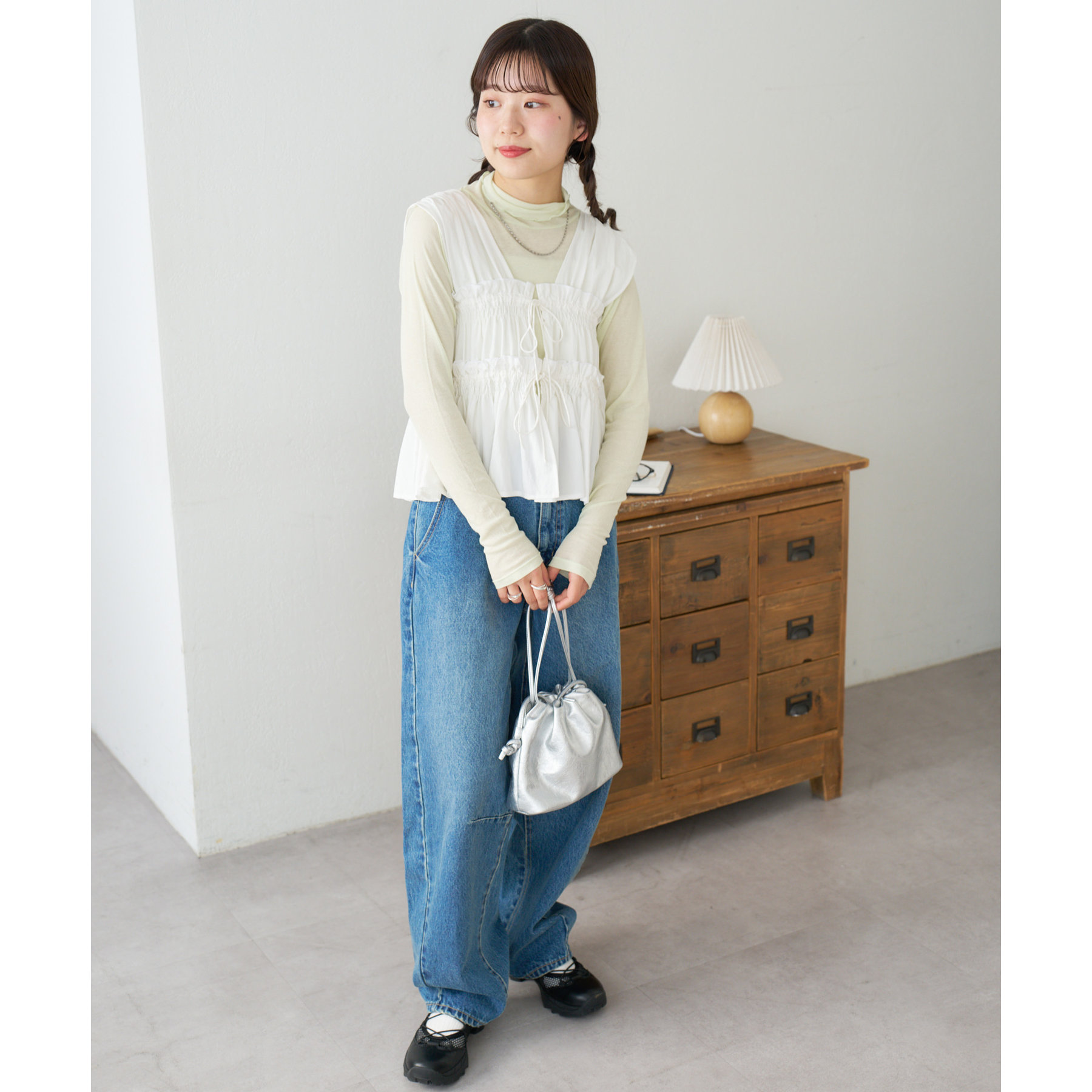 umm.】ギャザーリボン使いノースリ | ファッション通販サイト NUGU