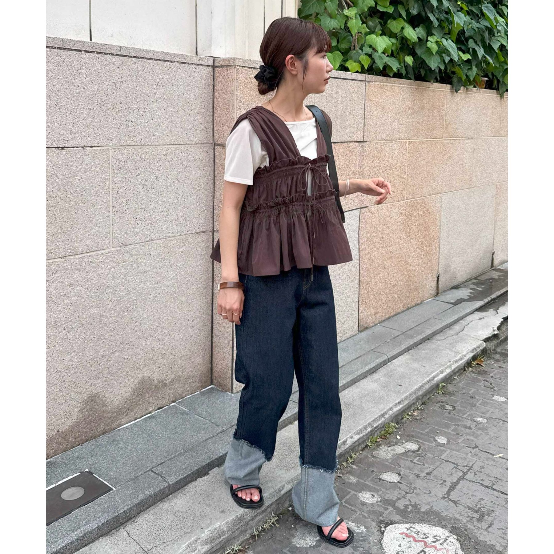 umm.】ギャザーリボン使いノースリ | ファッション通販サイト NUGU