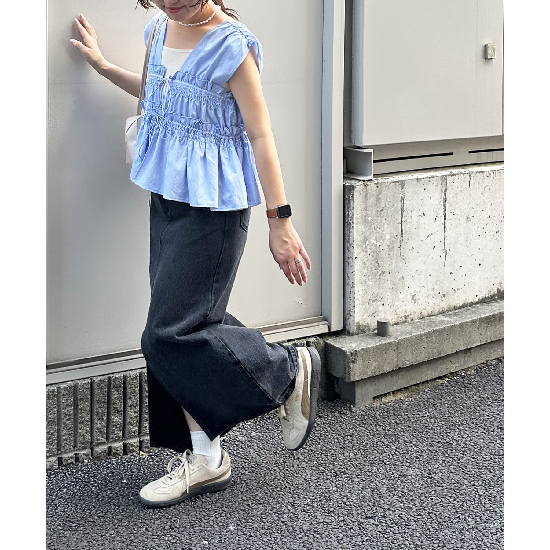 umm.】ギャザーリボン使いノースリ | ファッション通販サイト NUGU