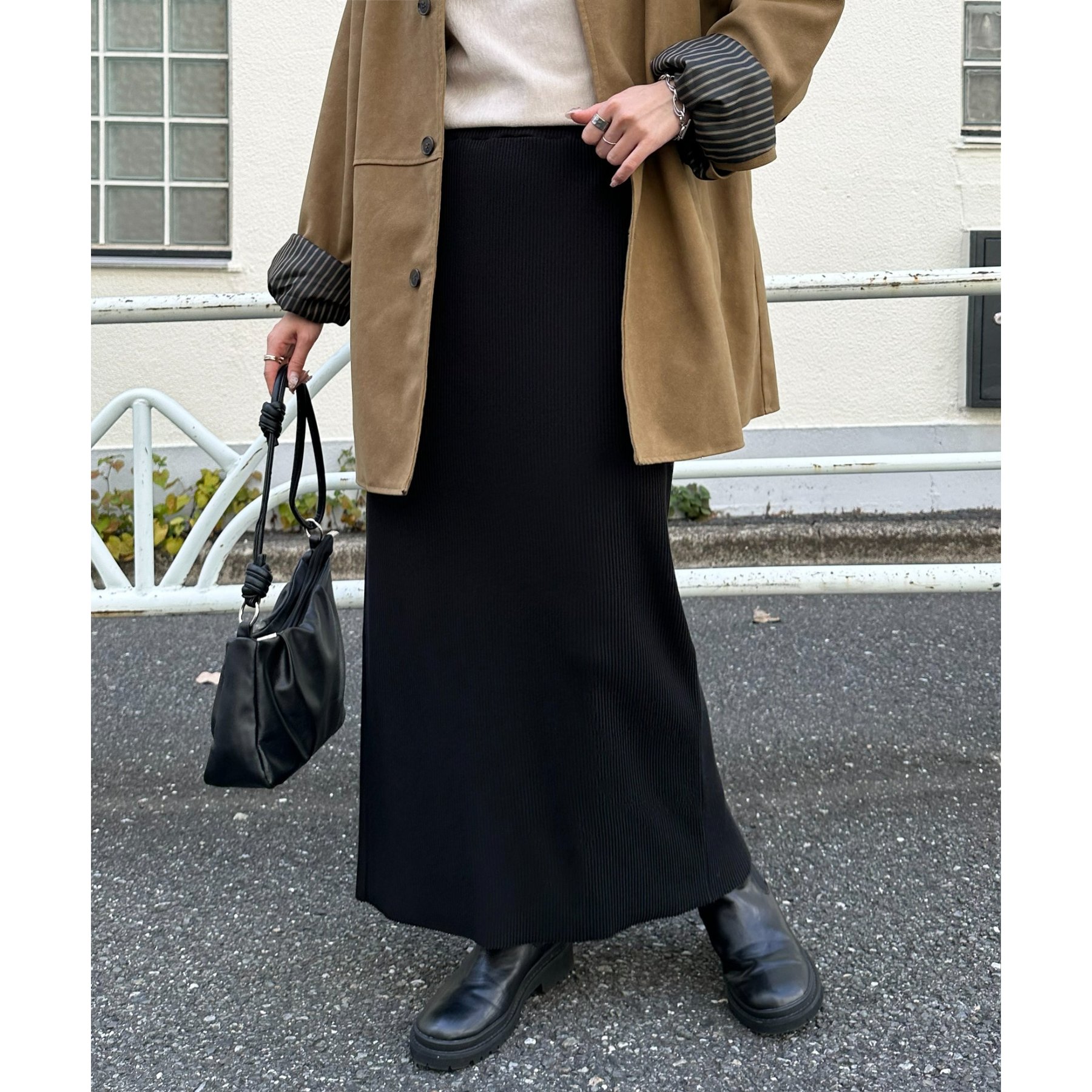 【新色追加!】リブナロースカート