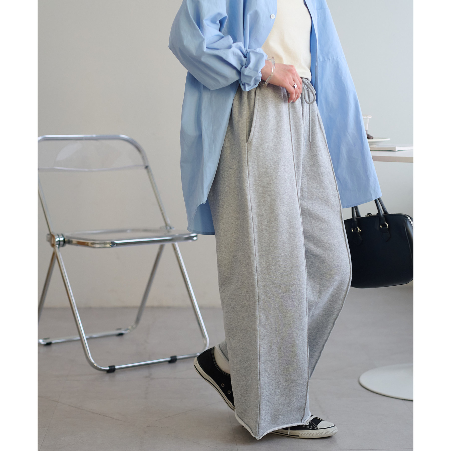 裏毛センタープレスワイドパンツ | ファッション通販サイト NUGU
