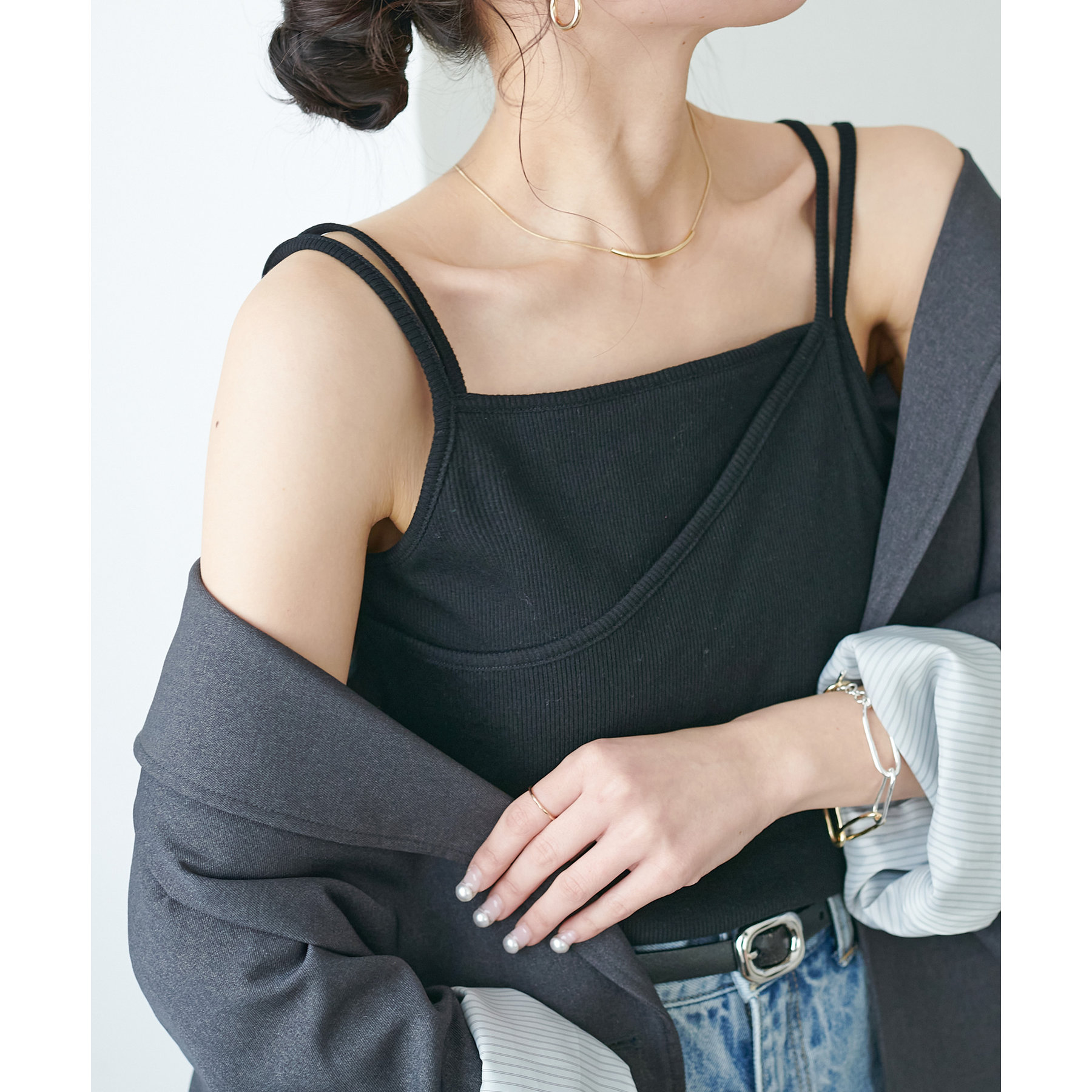KAEMIです カップ付レイヤードキャミソール | ファッション通販サイト NUGU