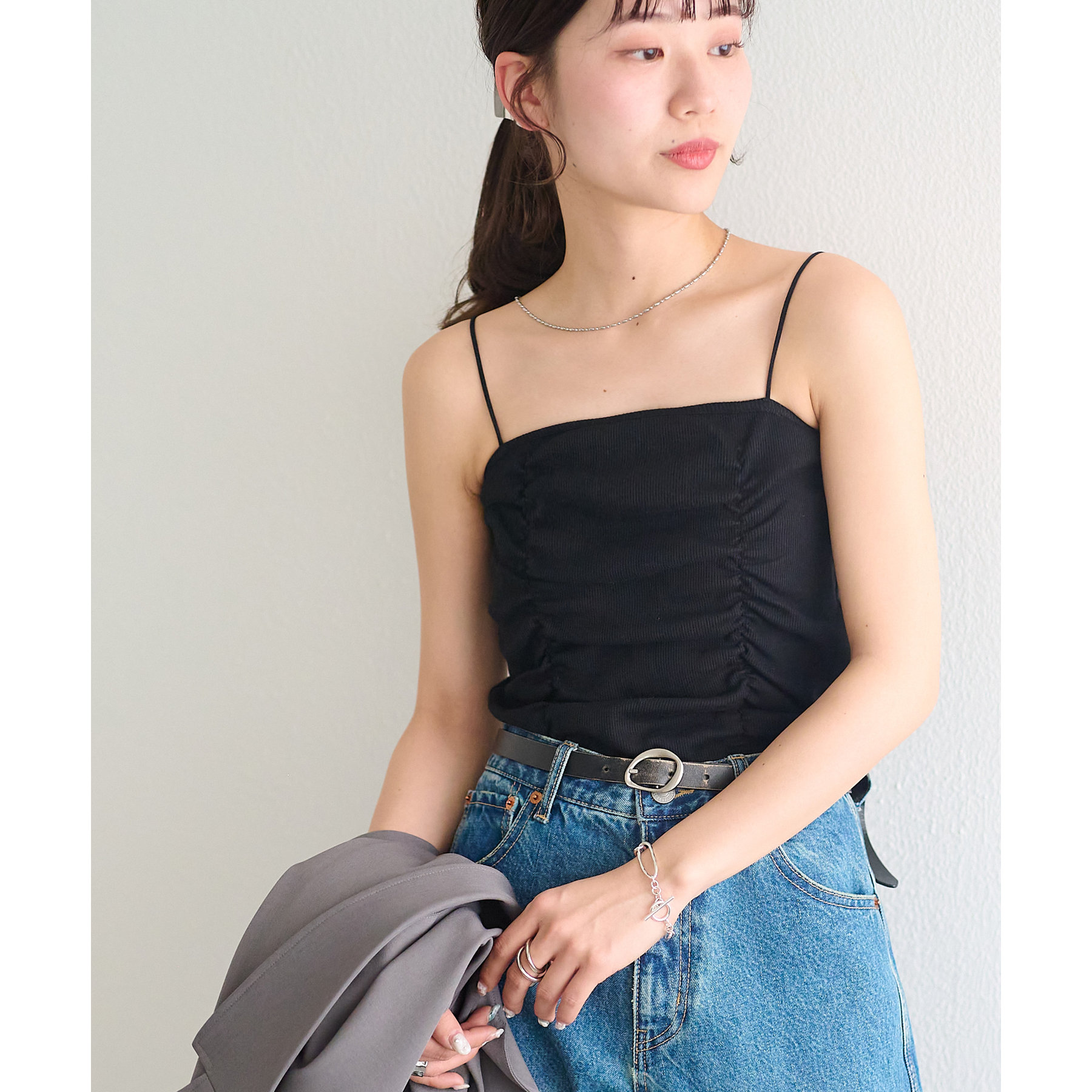 カップ付ギャザーキャミソール | ファッション通販サイト NUGU