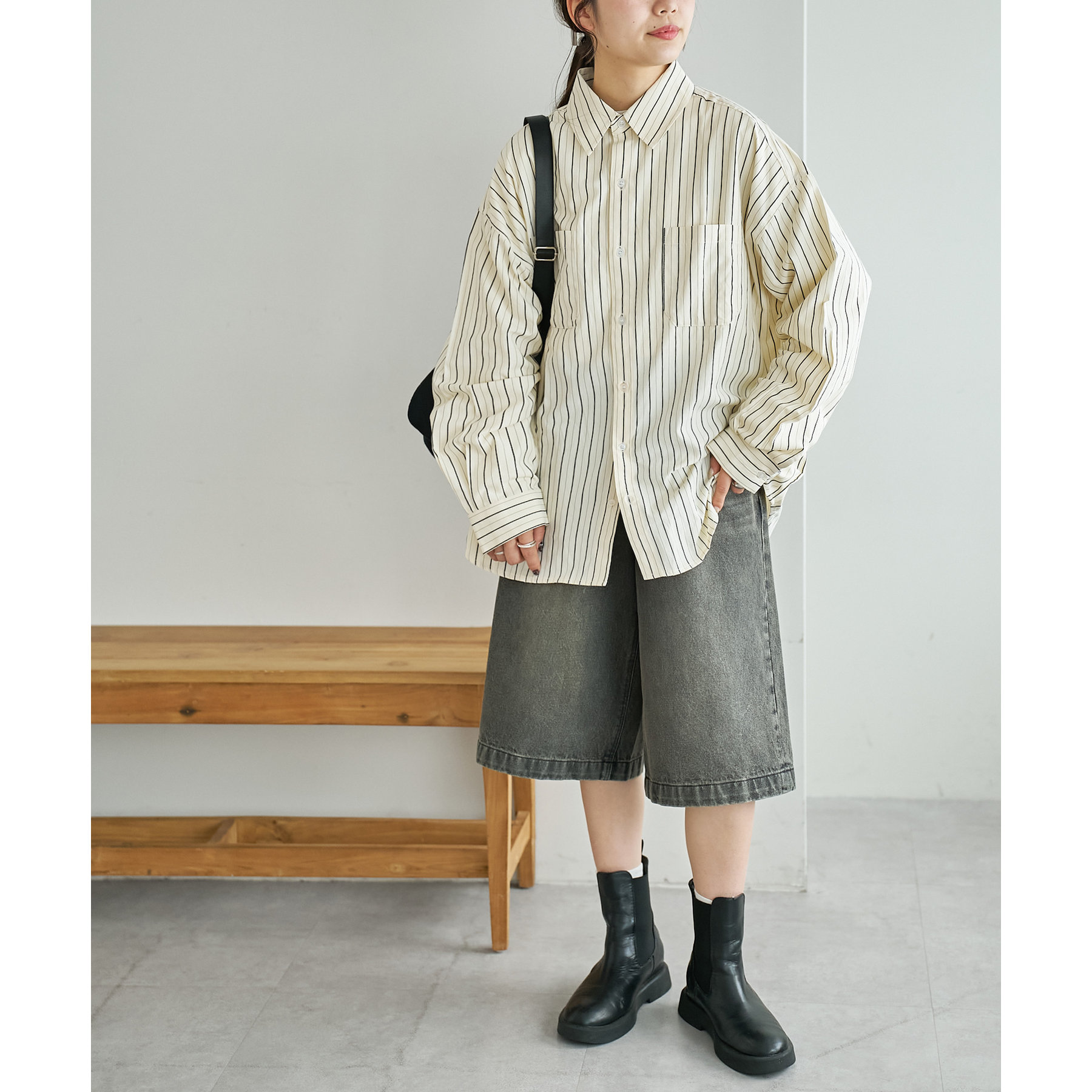 ビンテージ加工デニムハーフパンツ | ファッション通販サイト NUGU