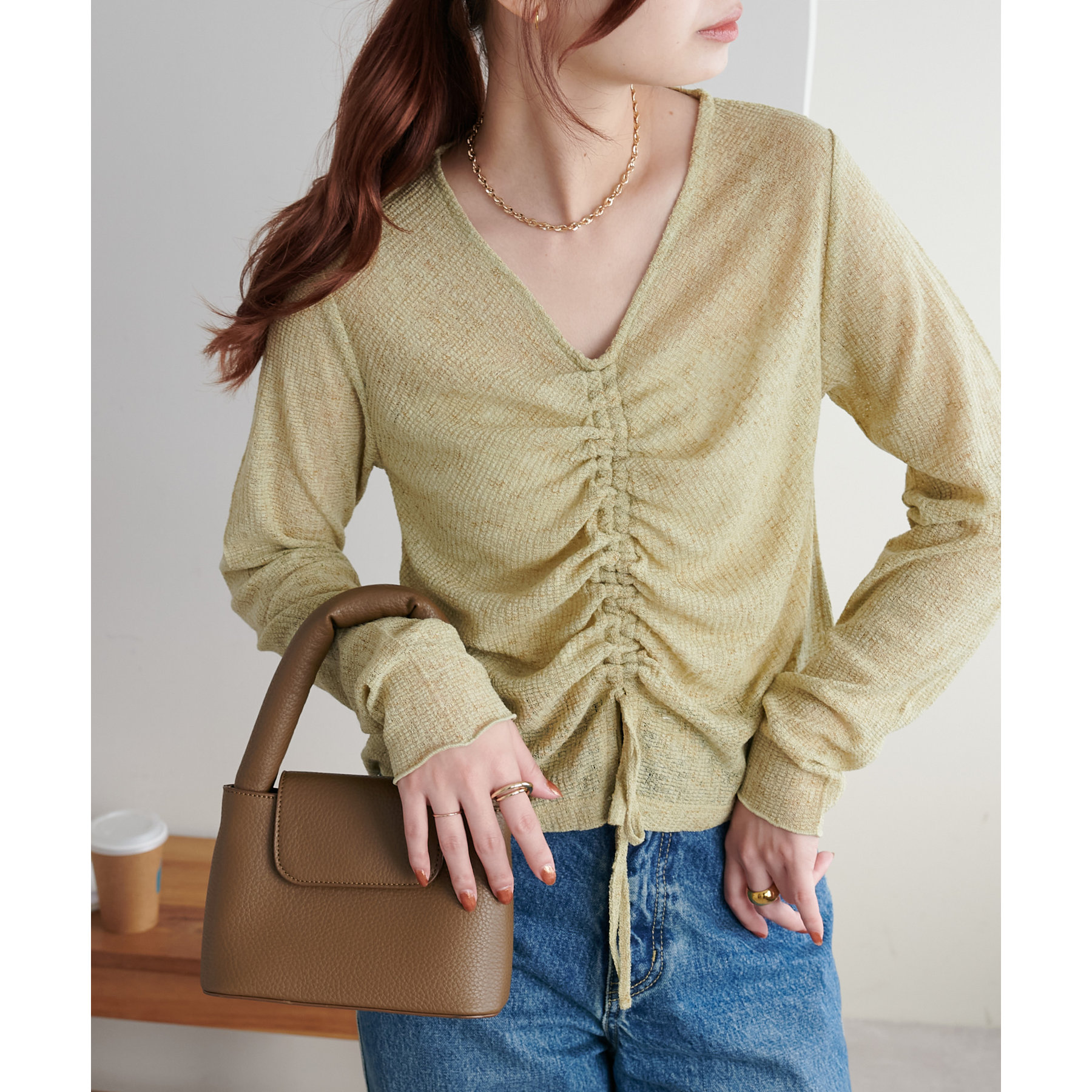 メランジ胸ギャザープルオーバー | ファッション通販サイト NUGU