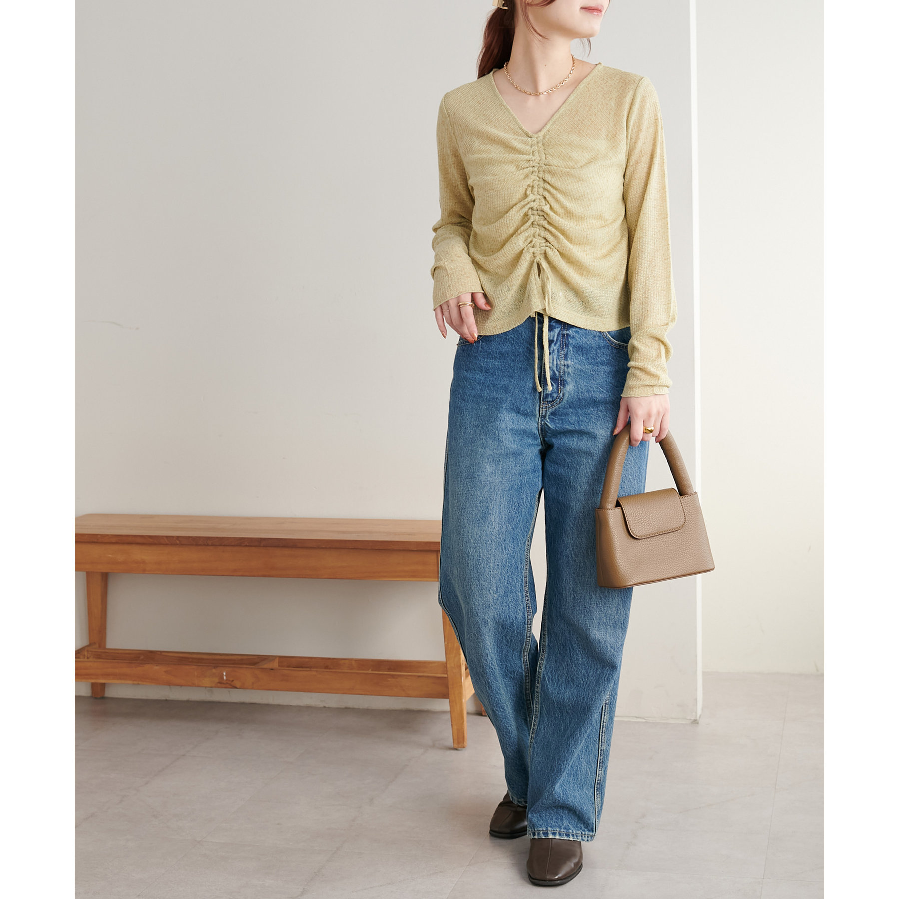 メランジ胸ギャザープルオーバー | ファッション通販サイト NUGU