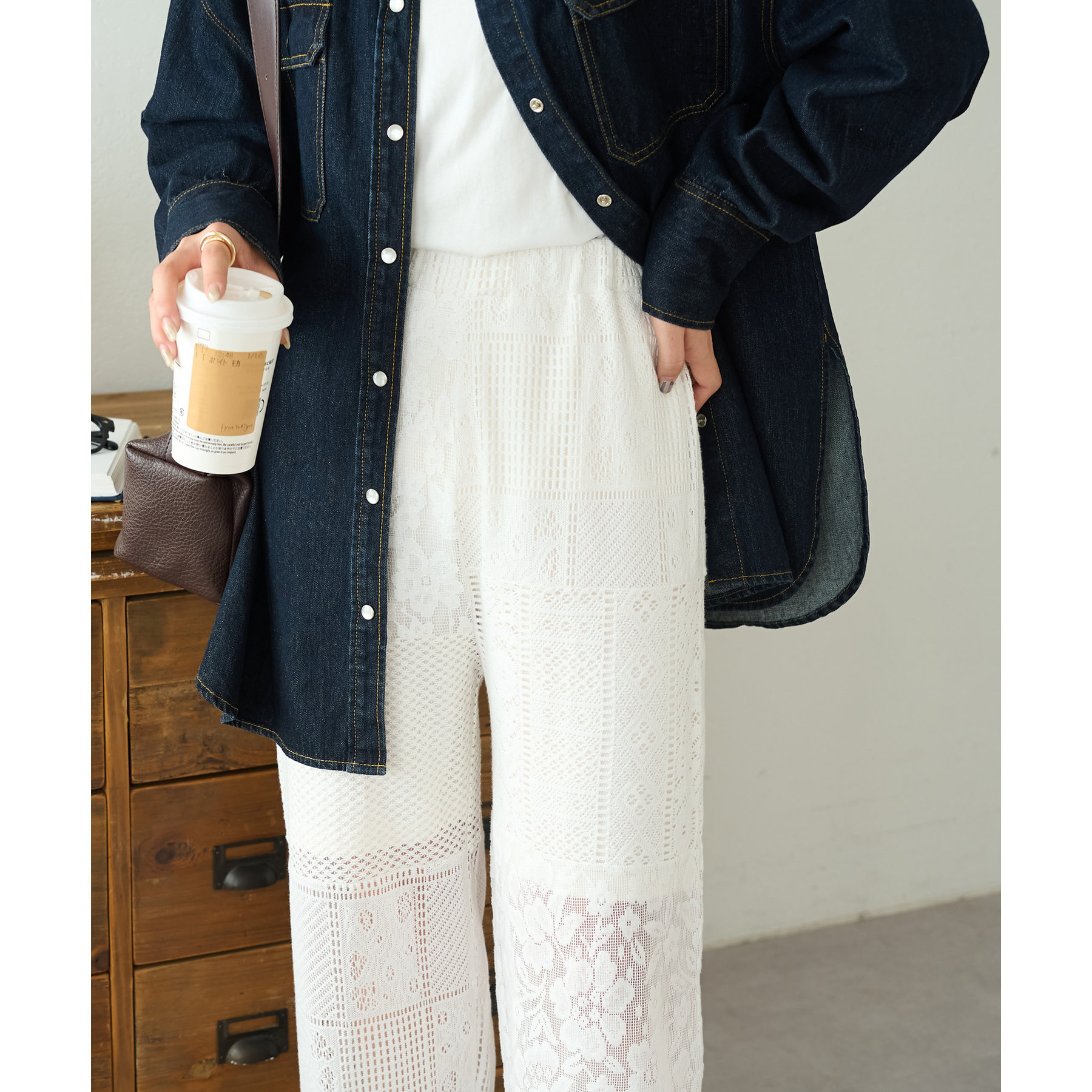 THEATREPRODUCTS レース ドッキングパンツ　日本製 X3519 THEATREPRODUCTS レース ドッキングパンツ 日本製 X3519