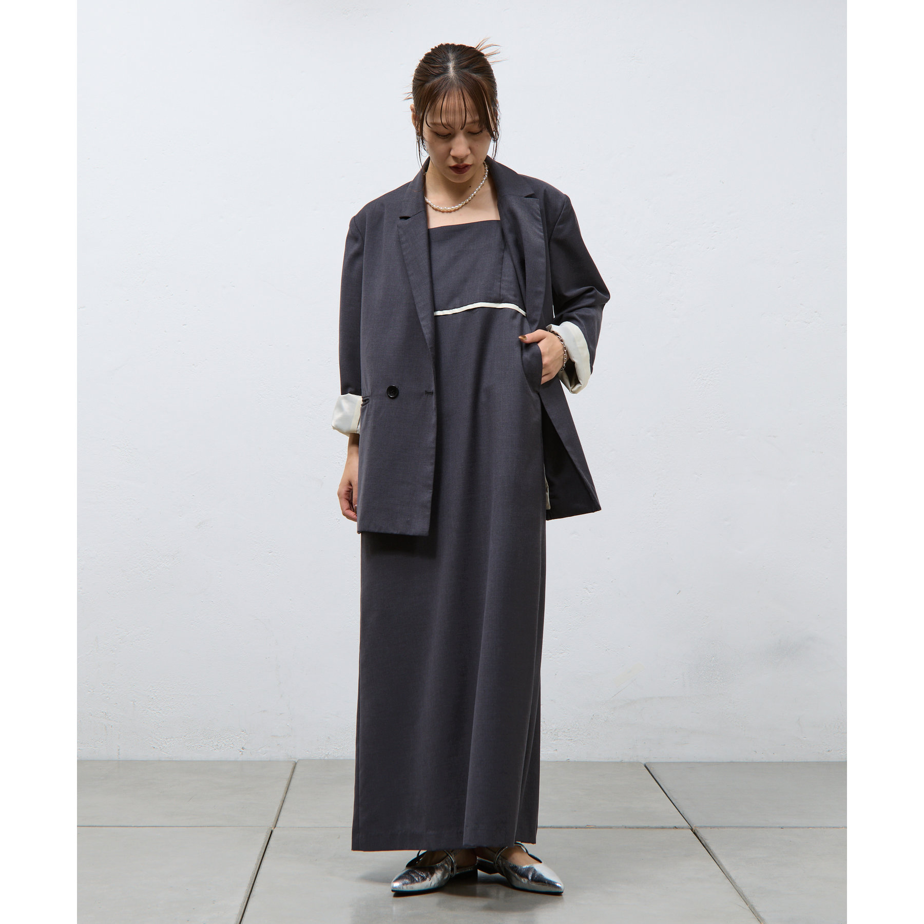 〔MARIKO KOHGA〕グリーン オケージョンワンピース 〝新品・未使用〟 セール】 【2WAY】レースジョイントプリーツデザインワンピース