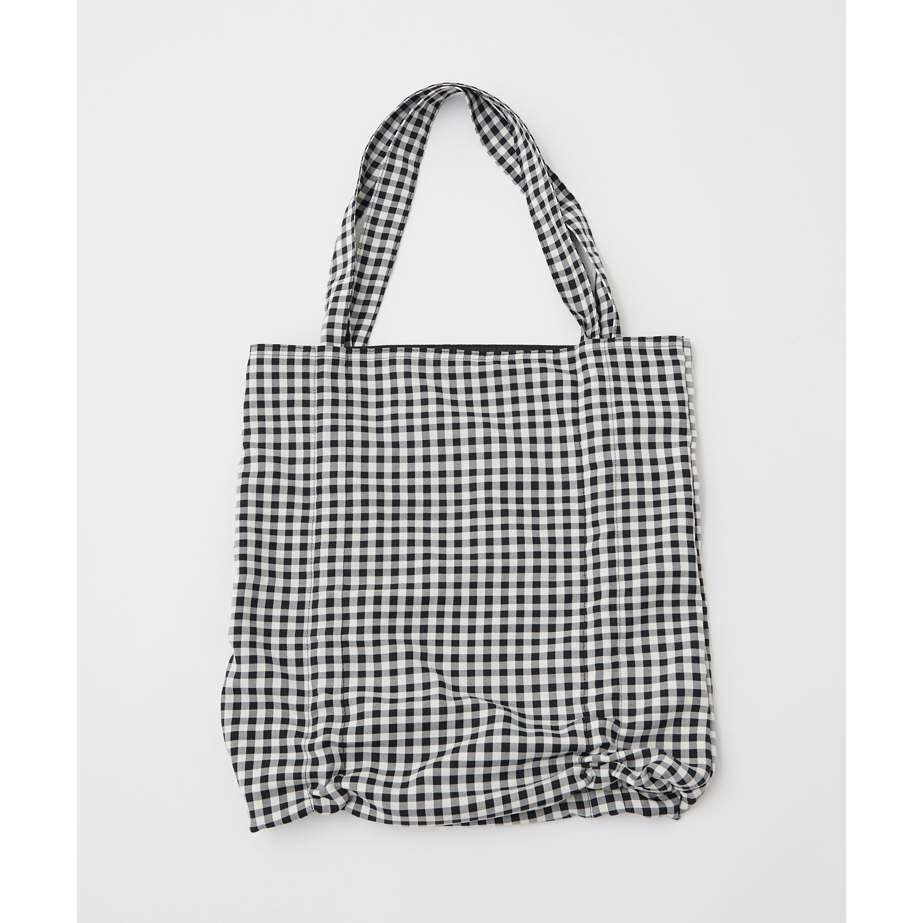 WOVEN 黒白チェック トートバッグ WOVEN 黒白チェック トートバッグ スクエア トートバッグ