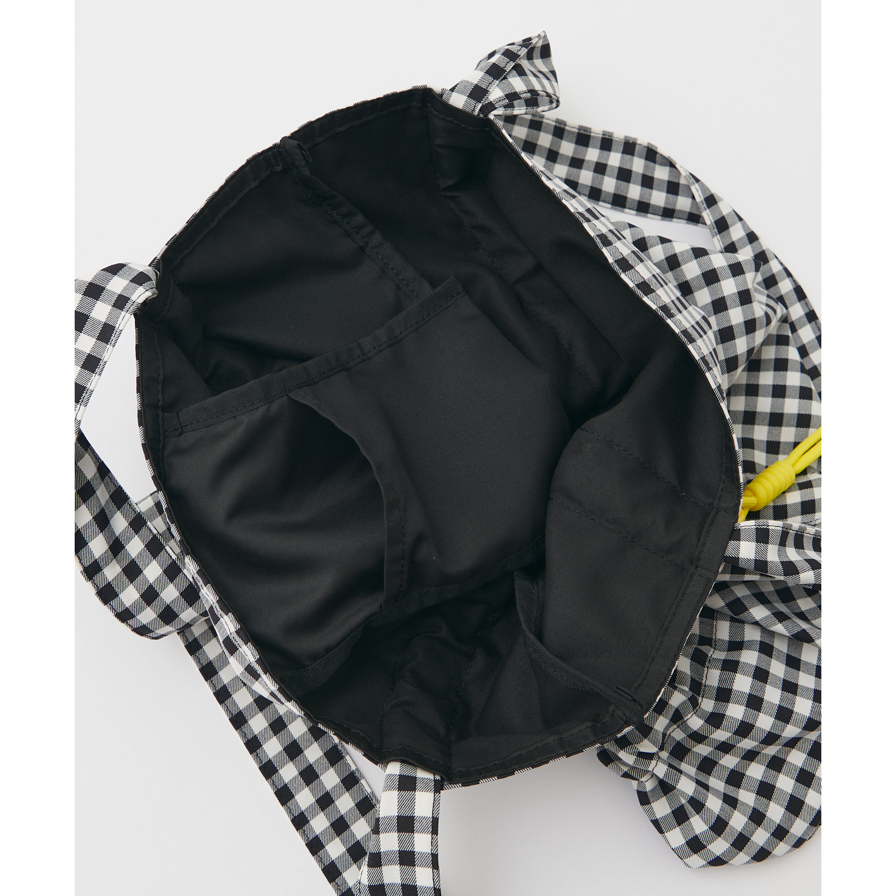 WOVEN 黒白チェック トートバッグ WOVEN 黒白チェック トートバッグ スクエア トートバッグ