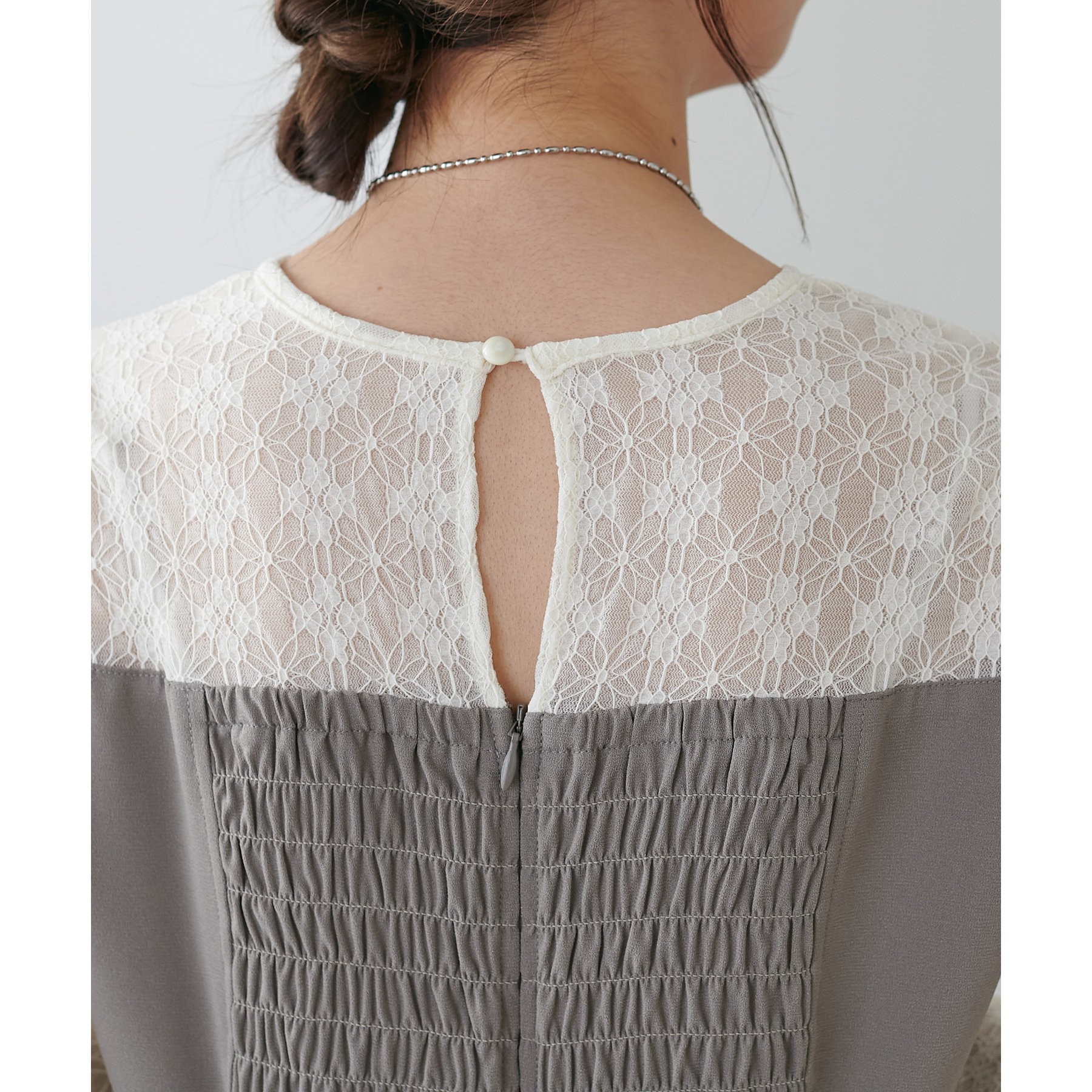 オケージョン】レース切替コクーンワンピース | ファッション