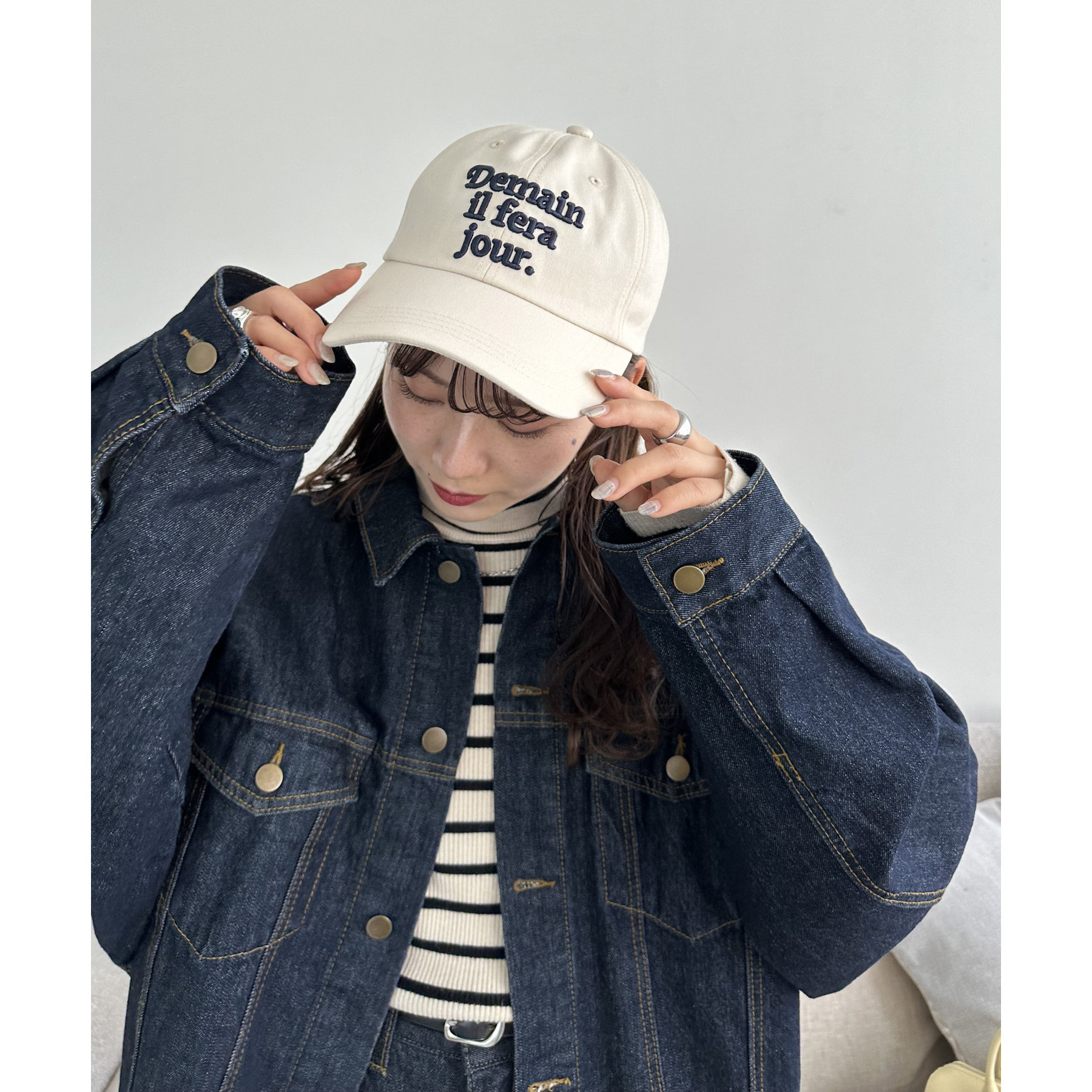 バックリボン刺繍キャップ | ファッション通販サイト NUGU