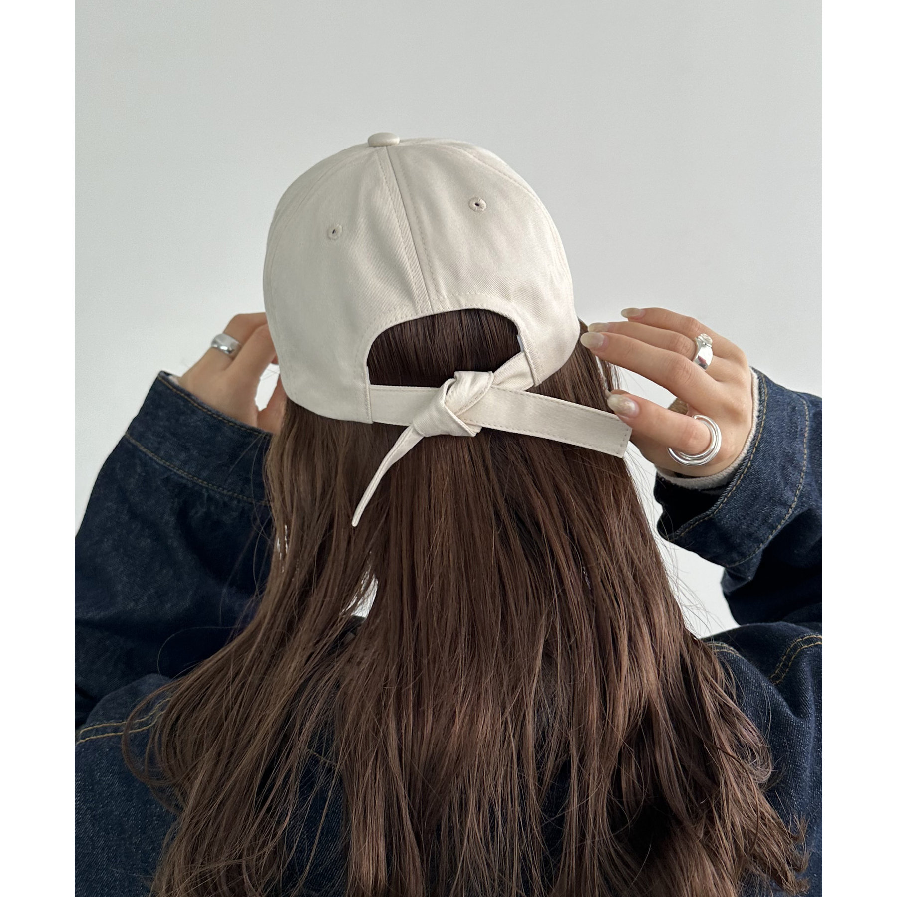 バックリボン刺繍キャップ | ファッション通販サイト NUGU