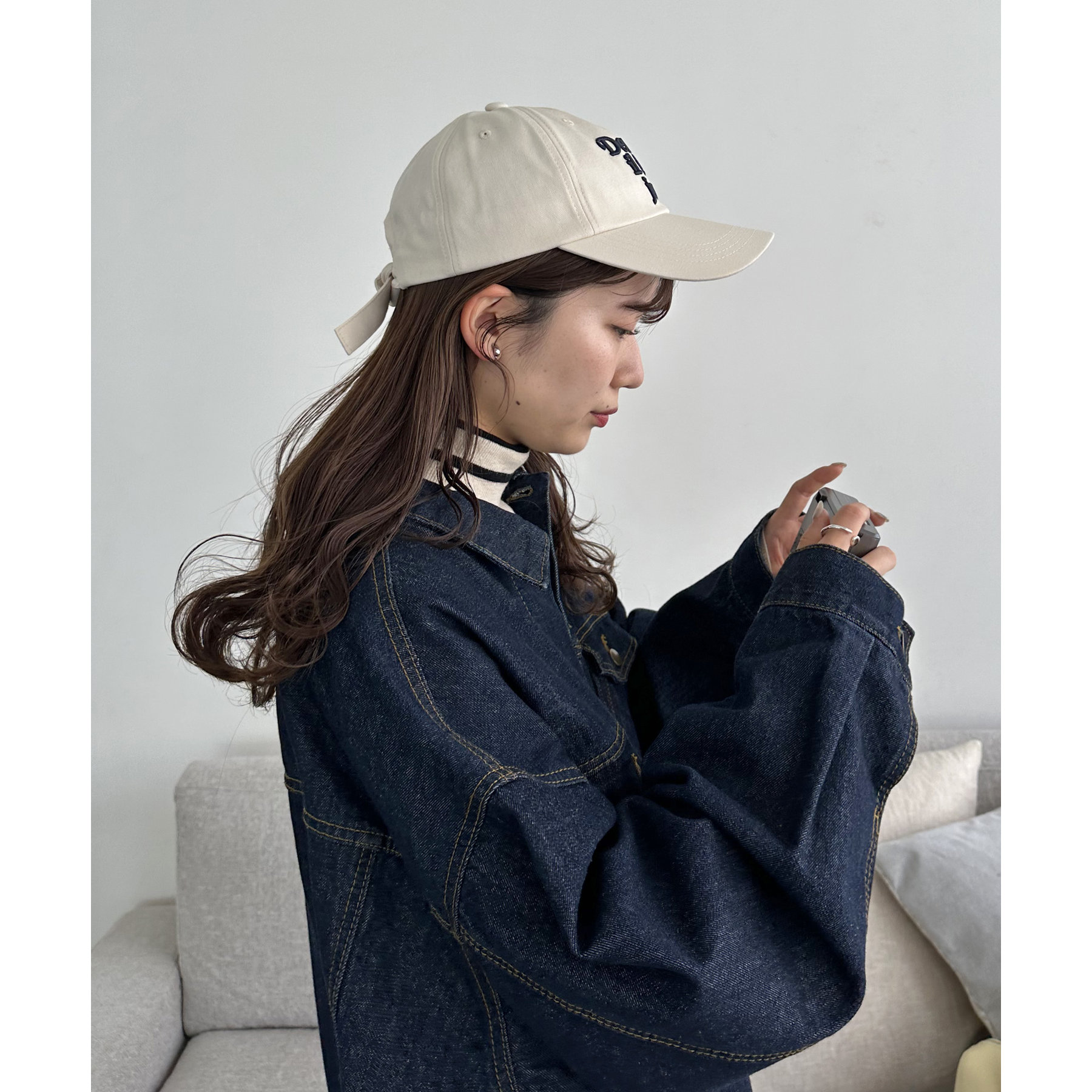 バックリボン刺繍キャップ | ファッション通販サイト NUGU