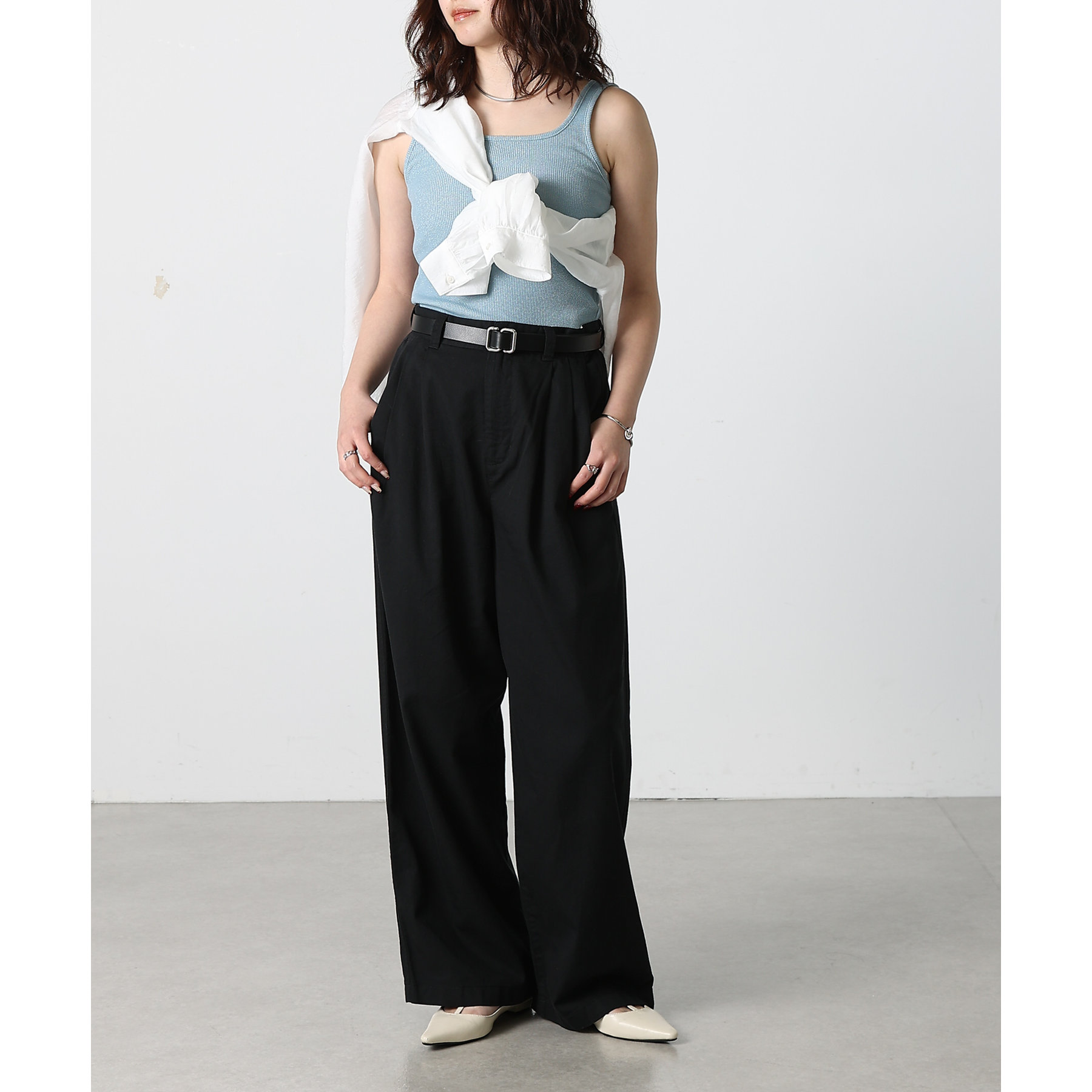 NORTH NO NAME ブラウン 2タック チノパンツ NORTH NO NAME ノースノーネーム 2タックトラウザーズ メンズ