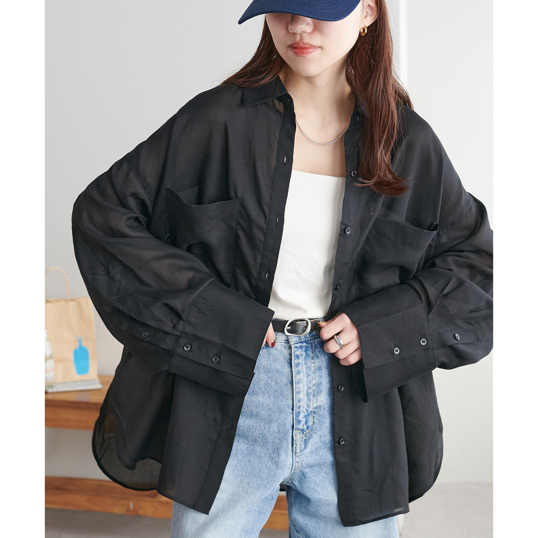ブラウス シャツ 「WEB限定」テンセルビッグシャツブルゾン レディース Discoat ブラウス シャツ 「WEB限定」テンセルビッグシャツ