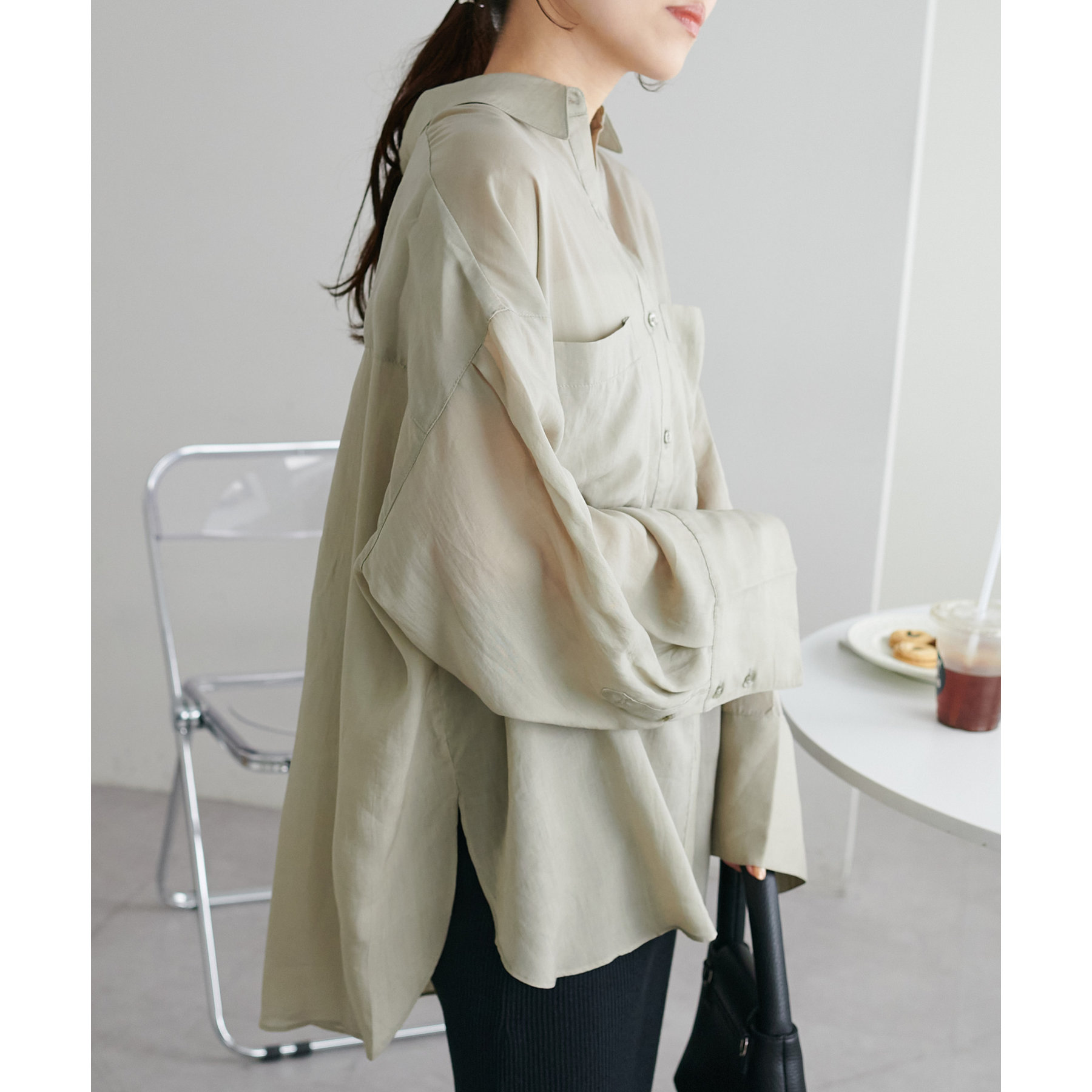 WEB限定】テンセルビッグシャツブルゾン | ファッション通販