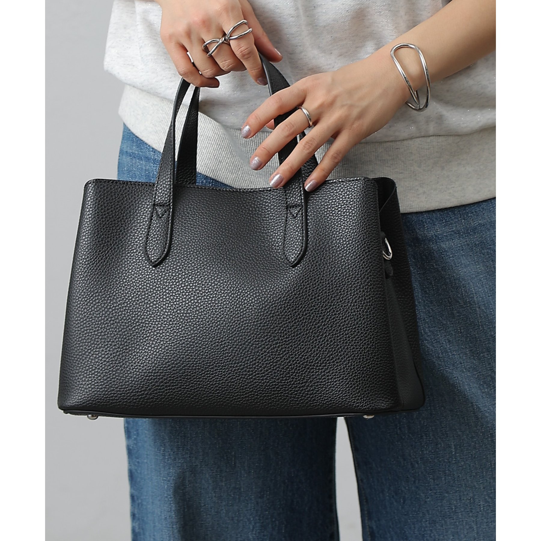 ブラウン 合成皮革 ハンドバッグ キングズ KINGZ 2wayハンドルバッグ (ブラウン) -Samantha